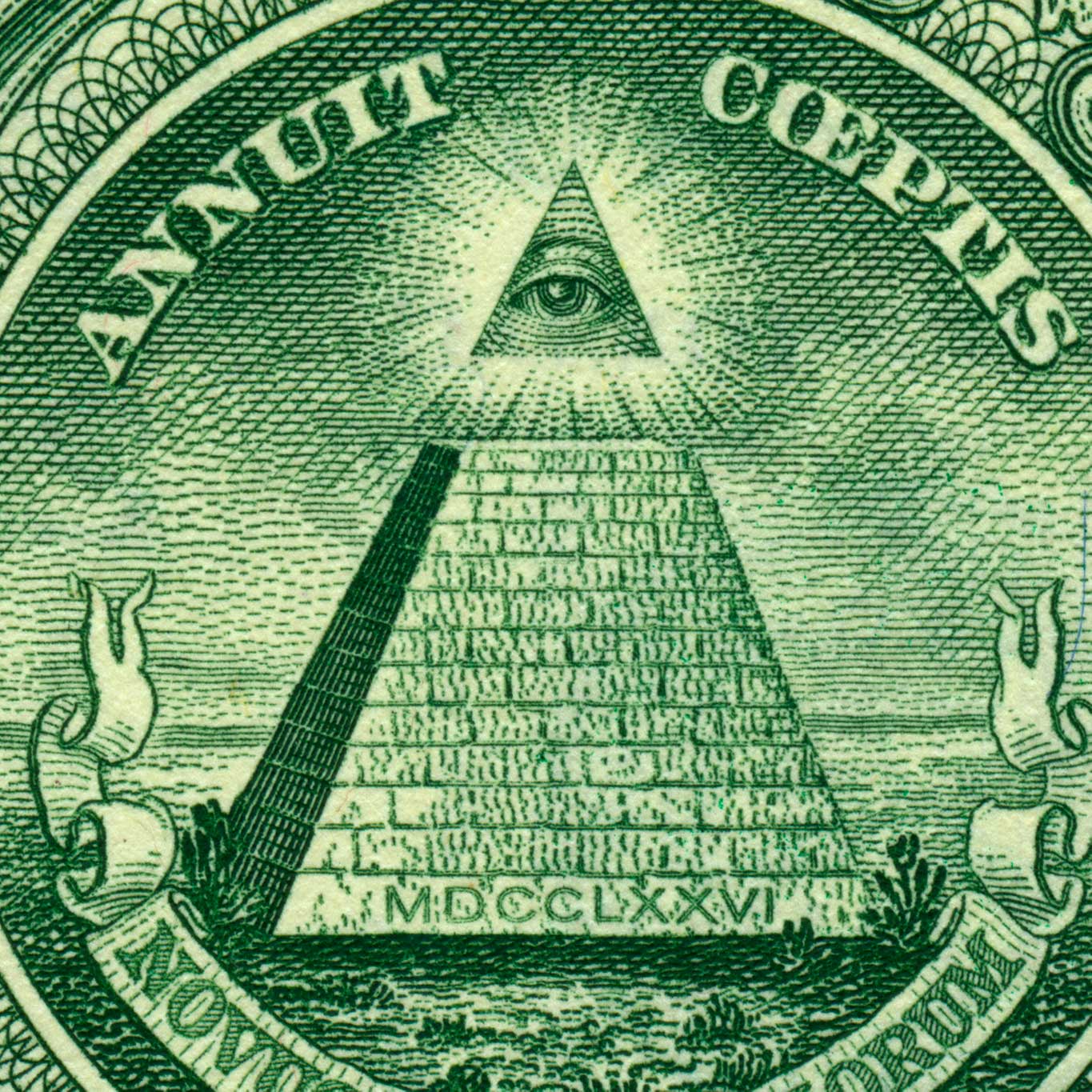 Sign 9/30 (The great seal of the United States on the one dollar bill), 2014, carbon print, 40 × 40 cm