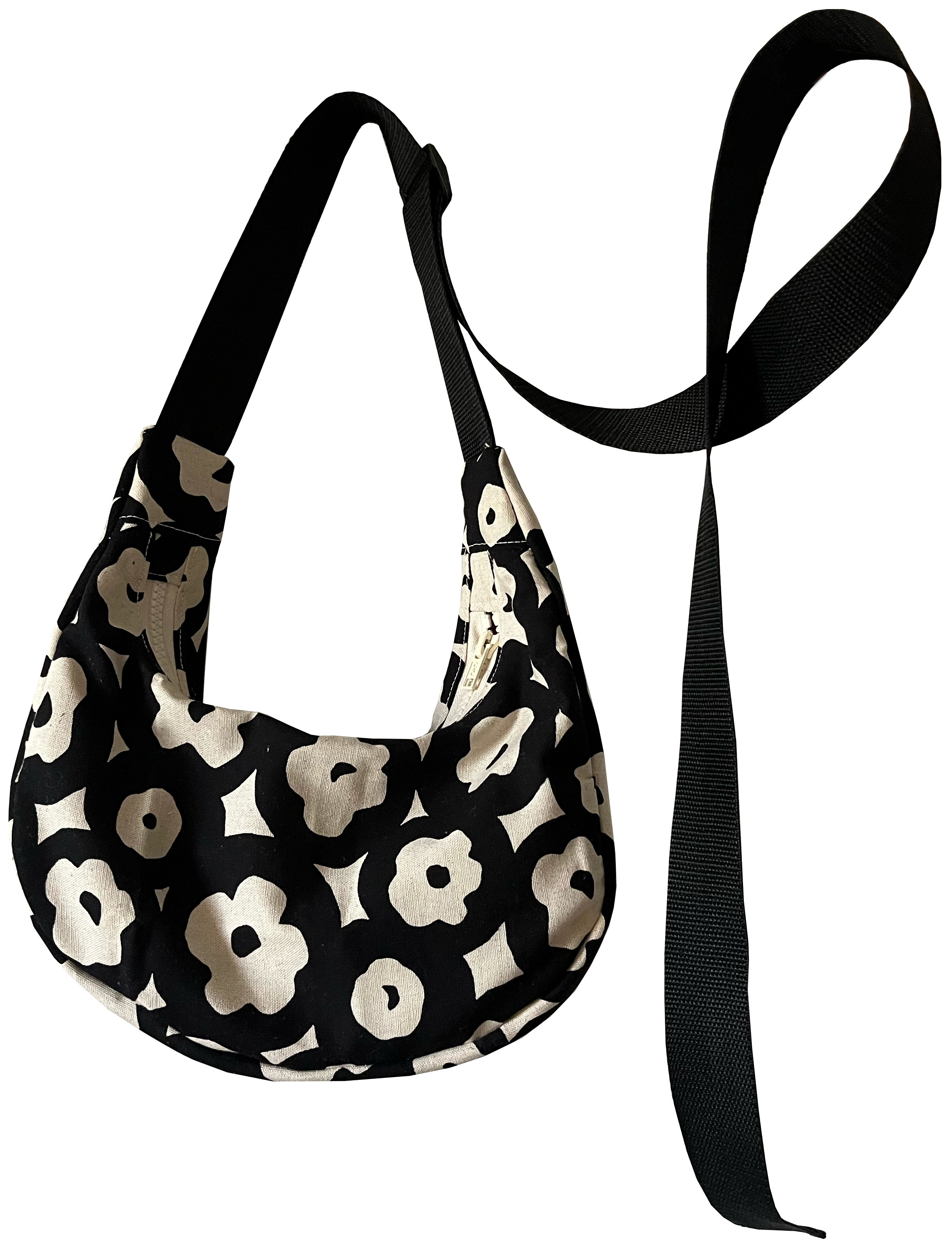 crescent bag. fabric from my travels to Japan.