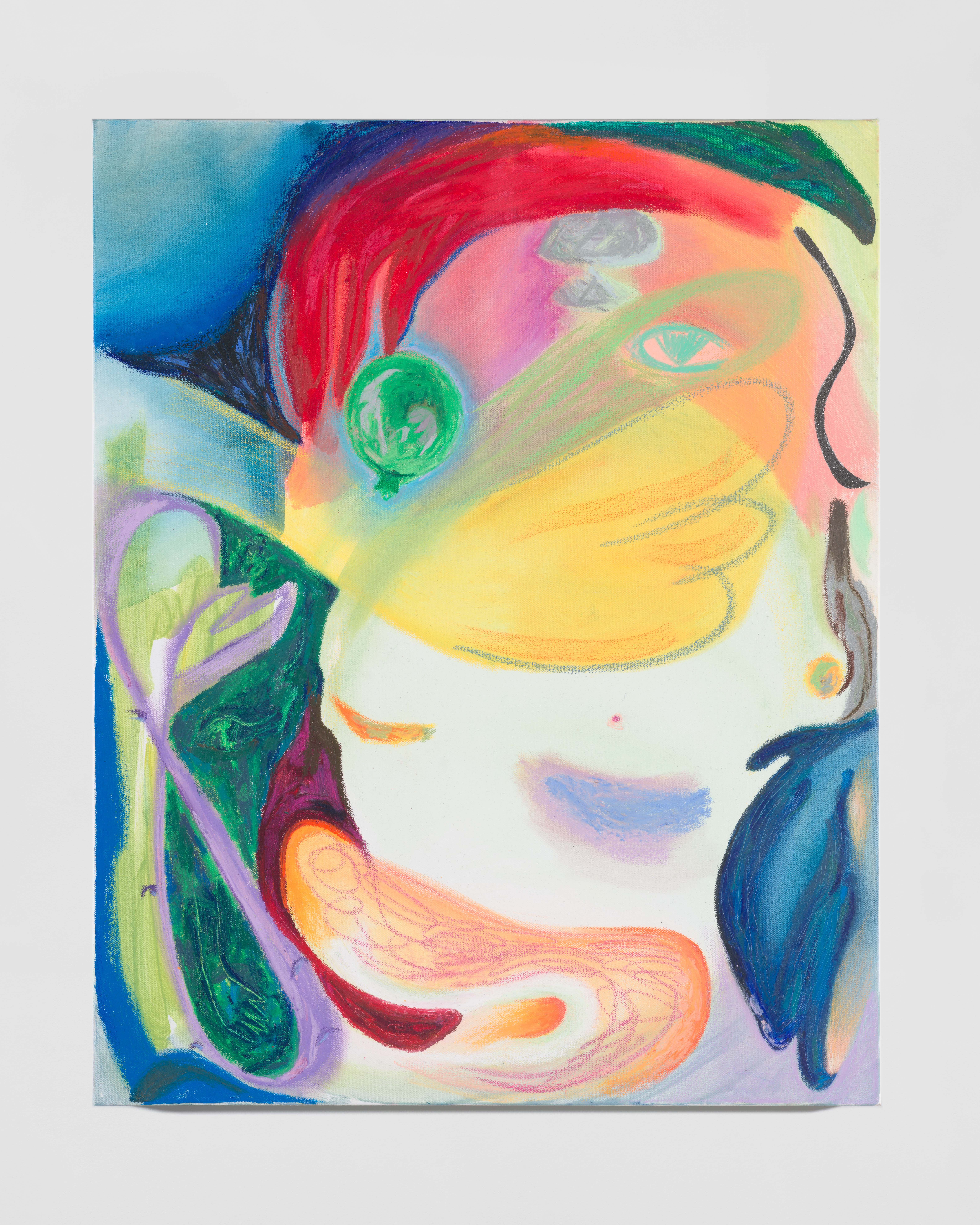 Marie, 2023. Oil pastel and acrylic on canvas. 30”x 24”