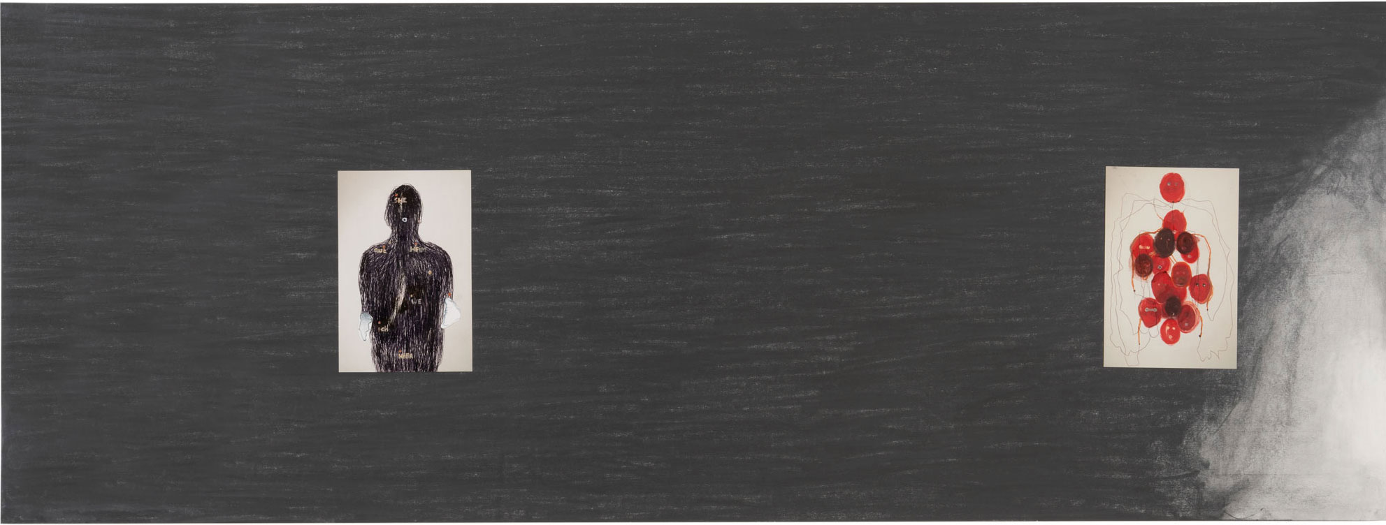 …daß dieser Mensch…, 1999/2023 collage, graphite on paper 60 x 160 cm