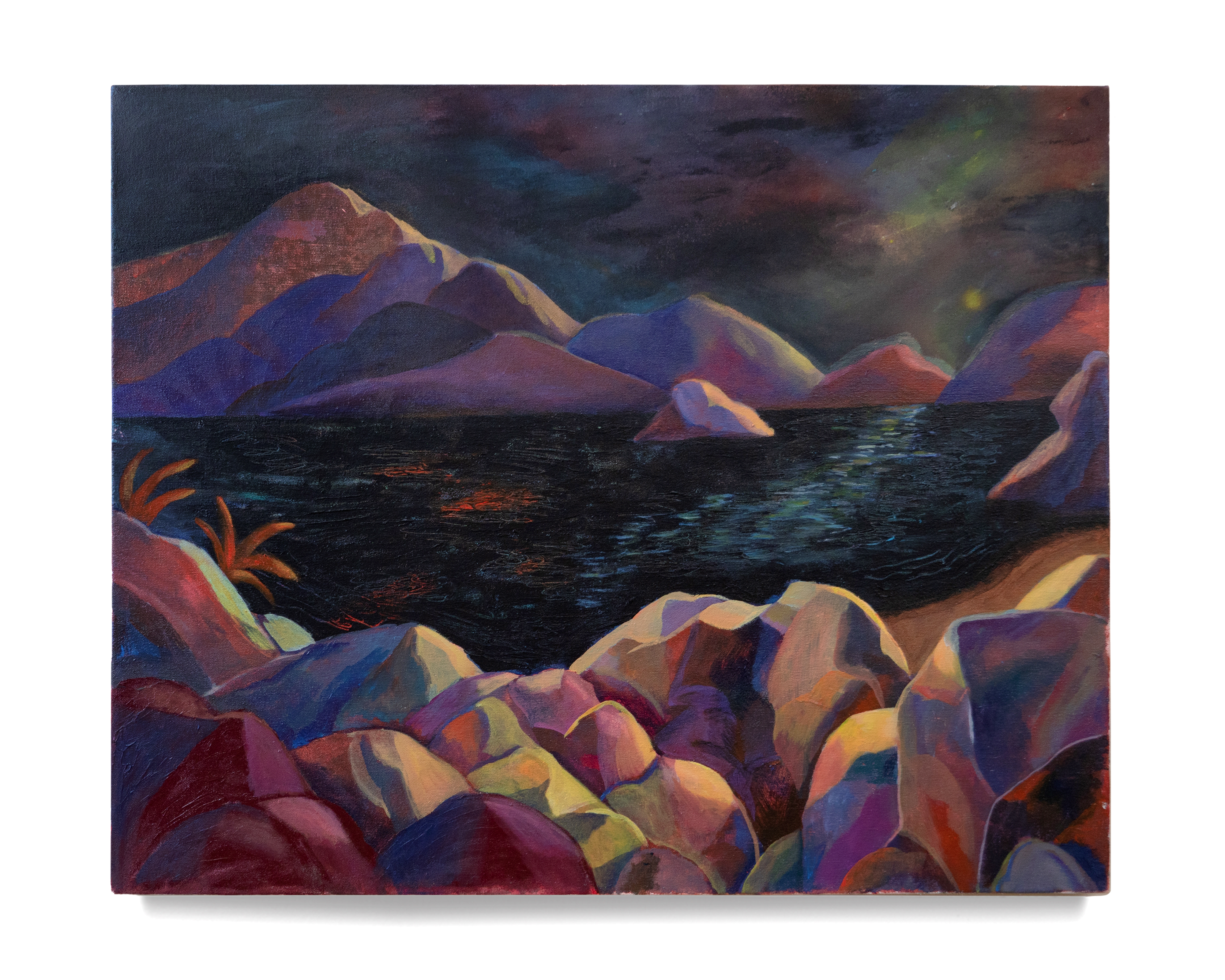 Oil Bay, 2021, acrylic on canvas 30 x 24 inches.