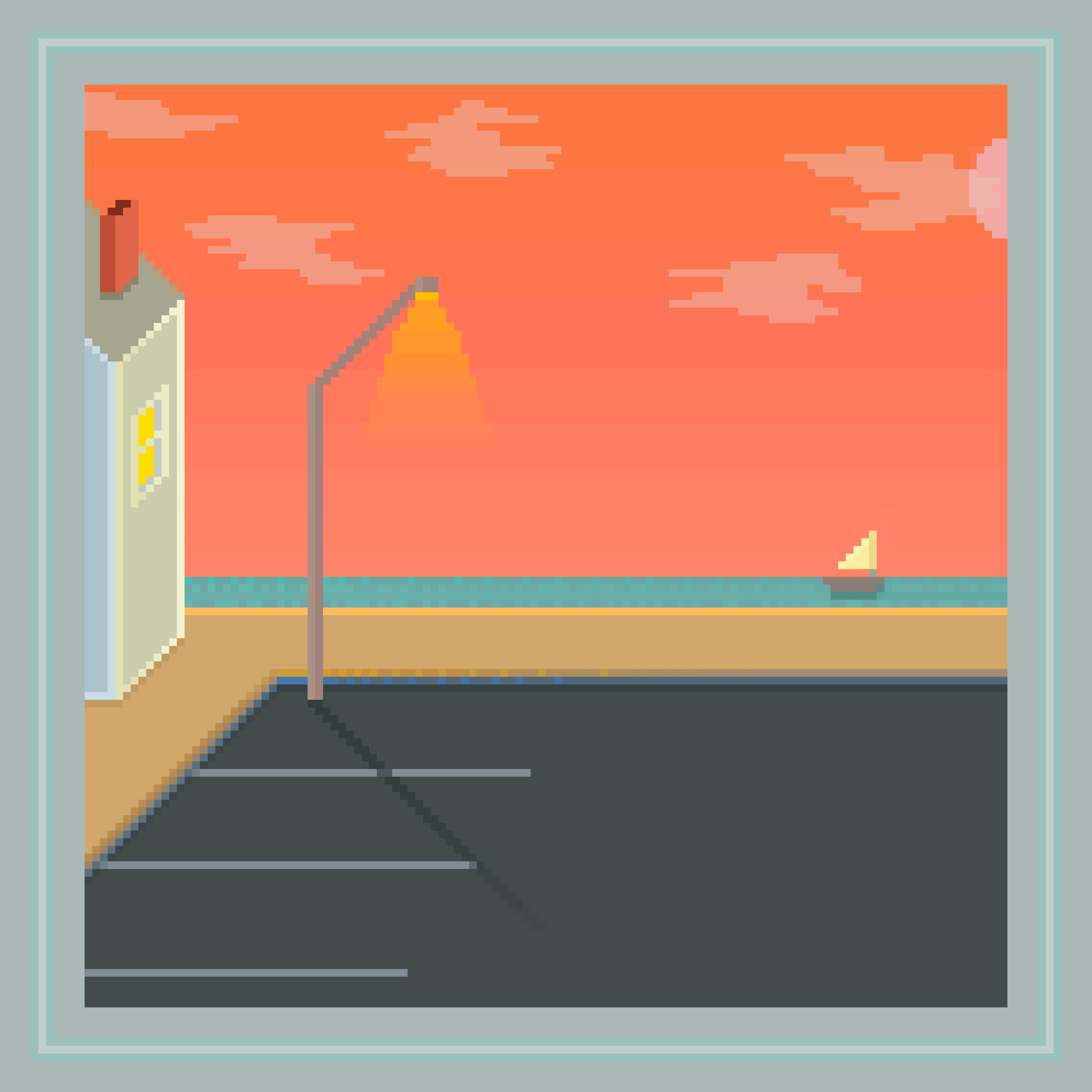 Beach, Pixel painting (Photoshop), 2021