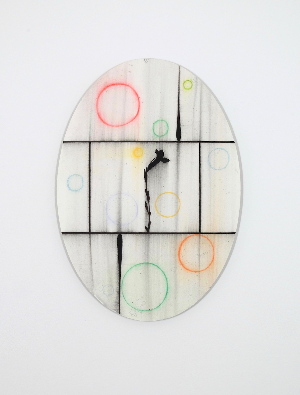 Untitled 2017, acrylic and color pencil on paper/aluminium, 44.5 x 31 cm