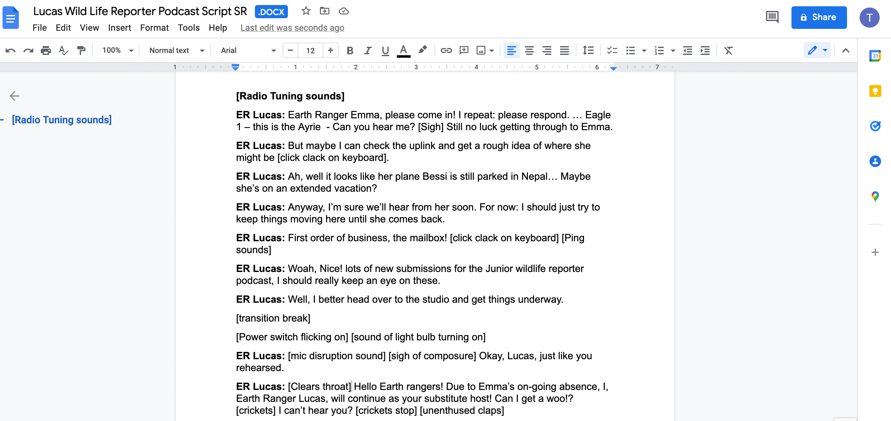 Writing the script for the episode would take place alongside the edit. I’d spend around 1 - 2 hours free-writing on a Word document before tidying things up and submitting it for approval. Drafting up the initial script was enjoyable as awkward humour and bad puns were suggested. I never felt more at home. 