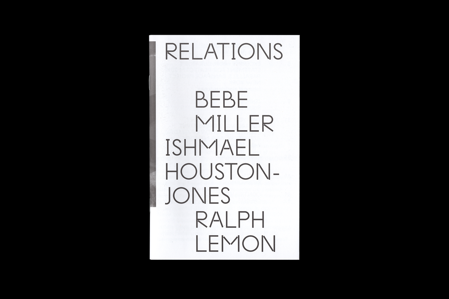 RELATIONS, 2018. PERFORMANCE COLLATERAL. Design Direction: Gabriel Melcher; Design: Dorothy Lin.