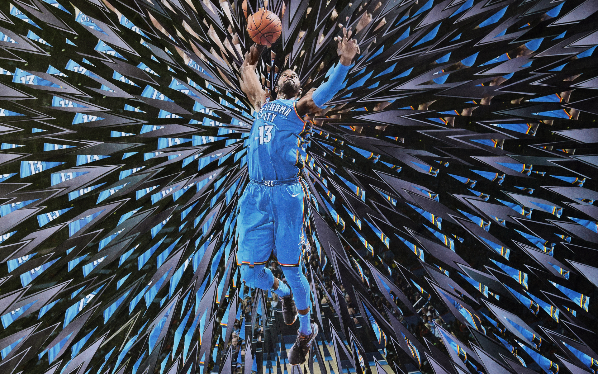 PG2 with Nike Basketball, 2018, 11.6 x 16.5 inches