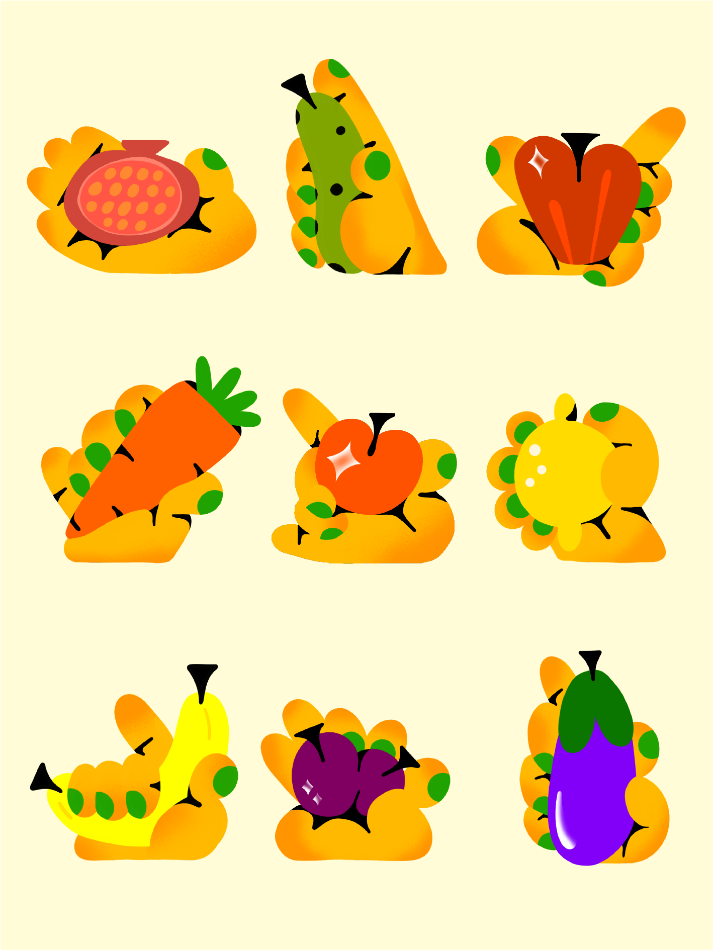 Fruit Hands Poster
