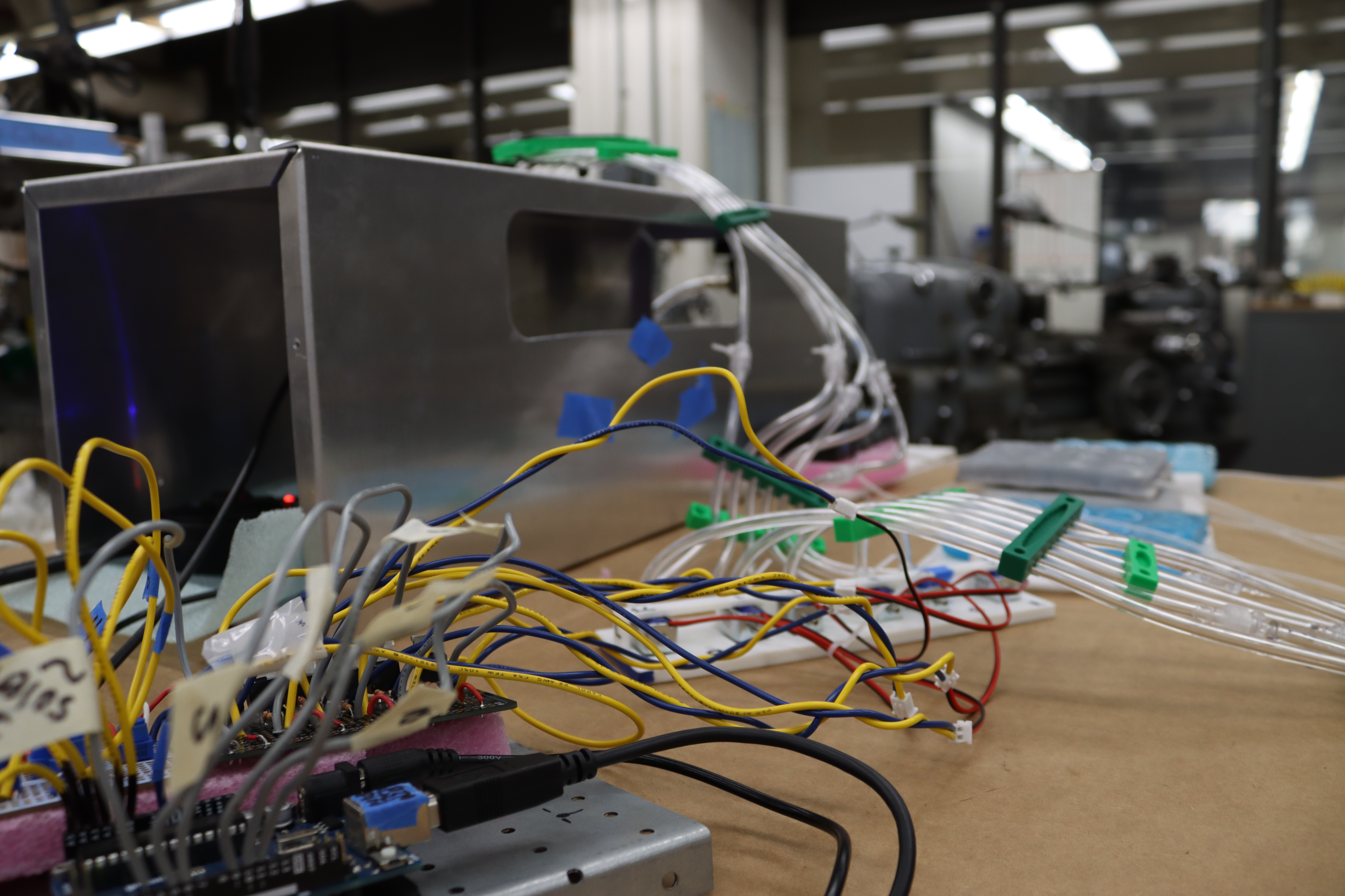 process: circuit hardware for kinetic sculpture & conductive wool felt switch pads 