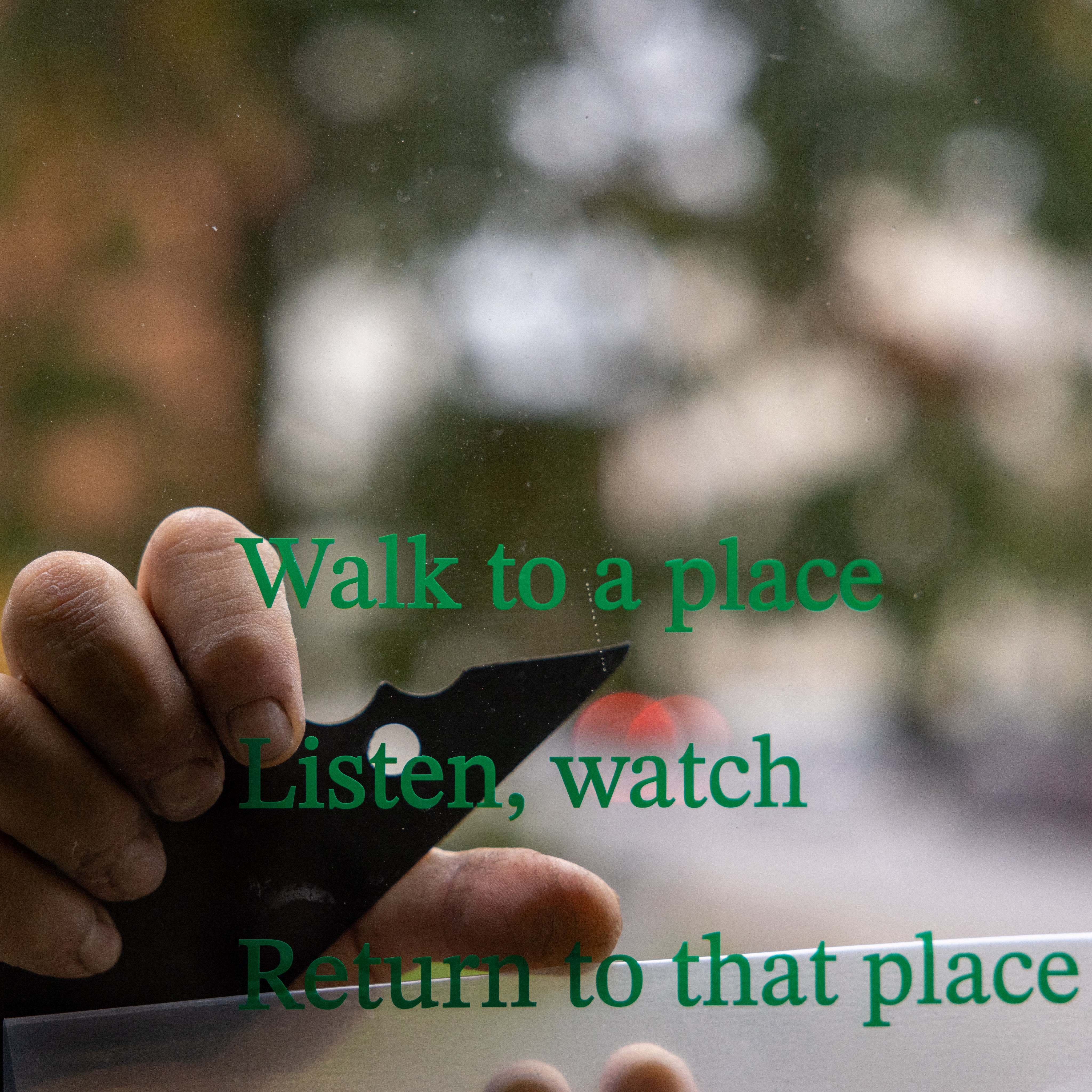 Disappear. Appear (2023). Vinyl on Window, Text.