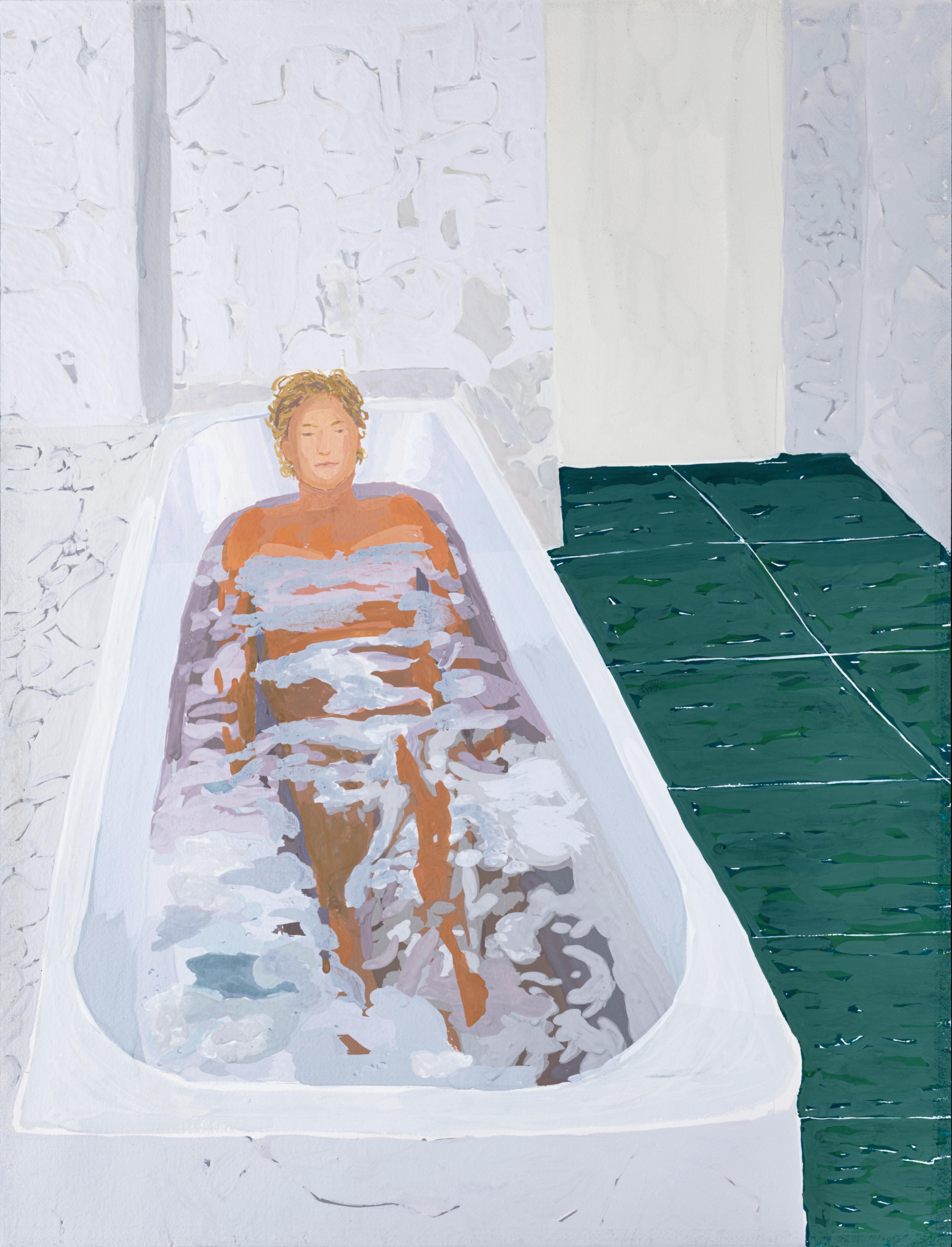 Bathroom III, Gouache on paper, 61 x 46 cm, 2022