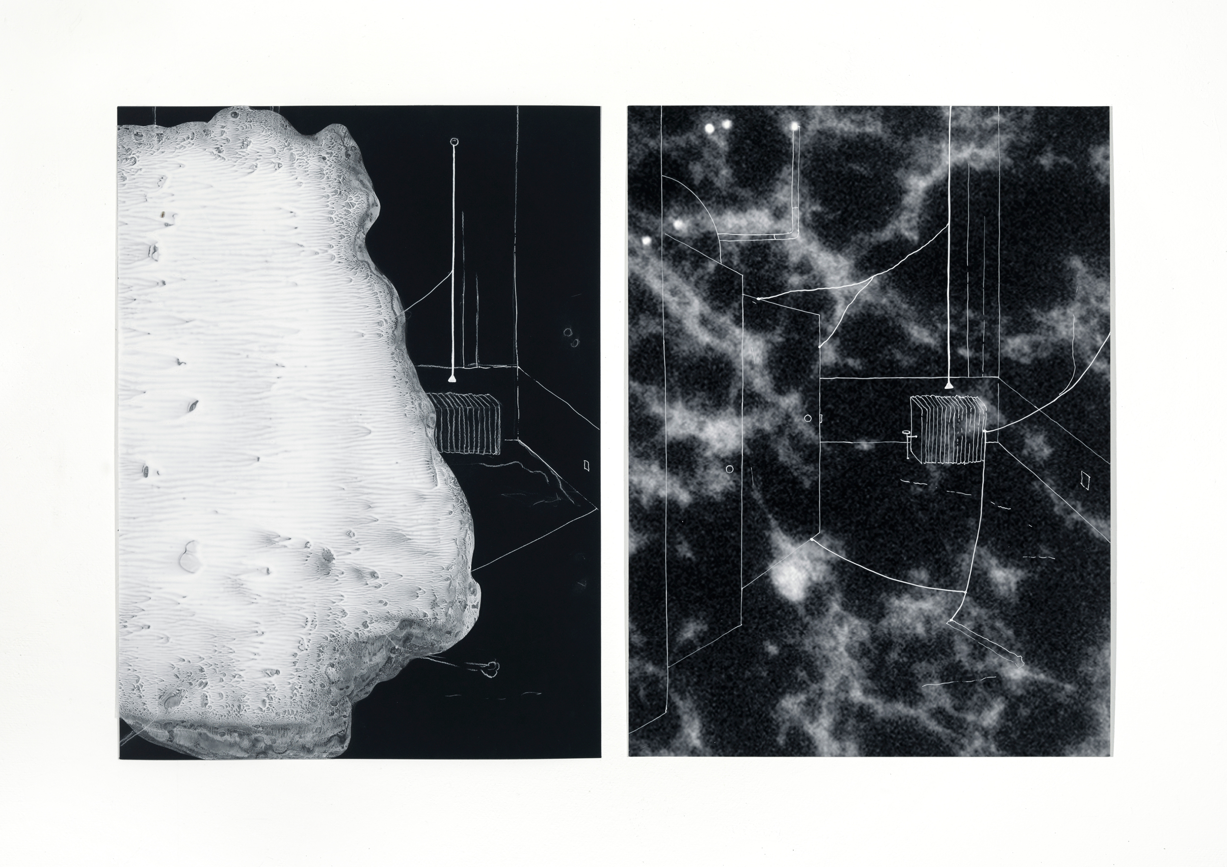 Portrait of Suzanne U. 2, 2011 Gouache pen on paper/inkjet print, acrylic paint on polyester 65 x 98 cm