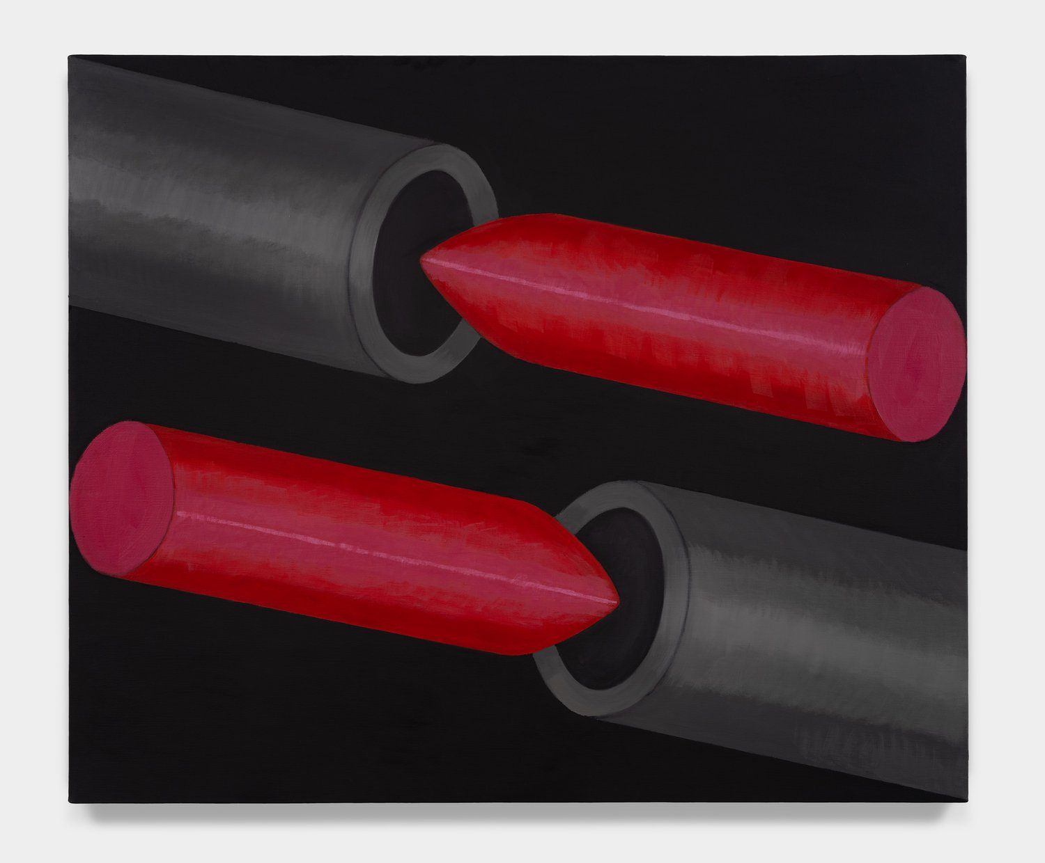 Barrel Insert, 2023, Oil and acrylic on linen, 30 (H) x 36 (W) in.