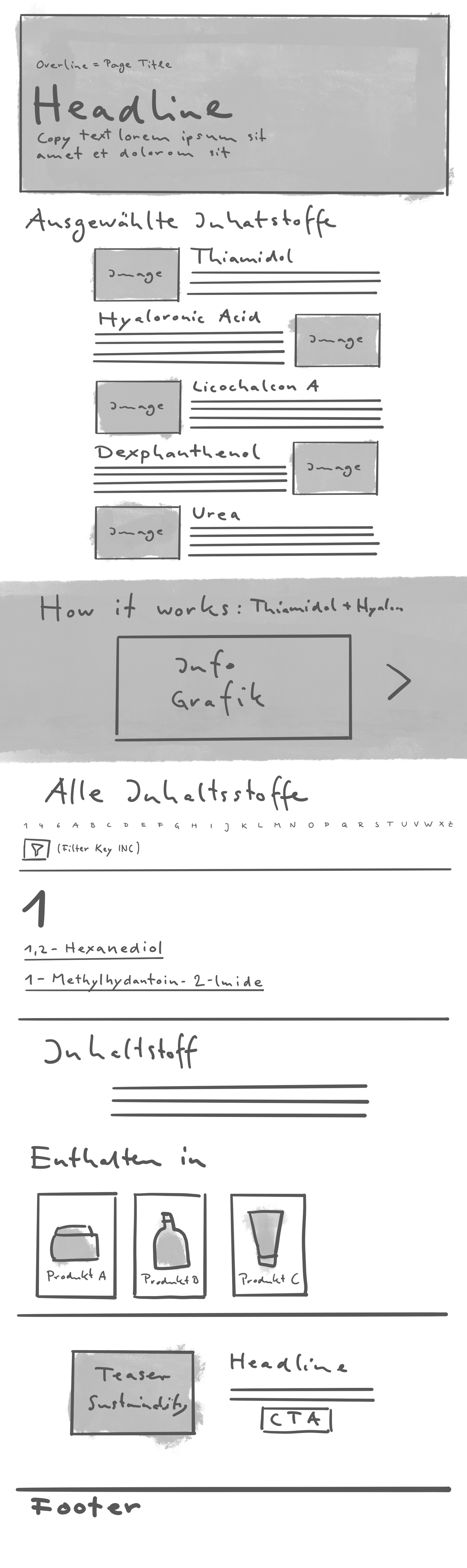 Wireframes / UX Sketches
