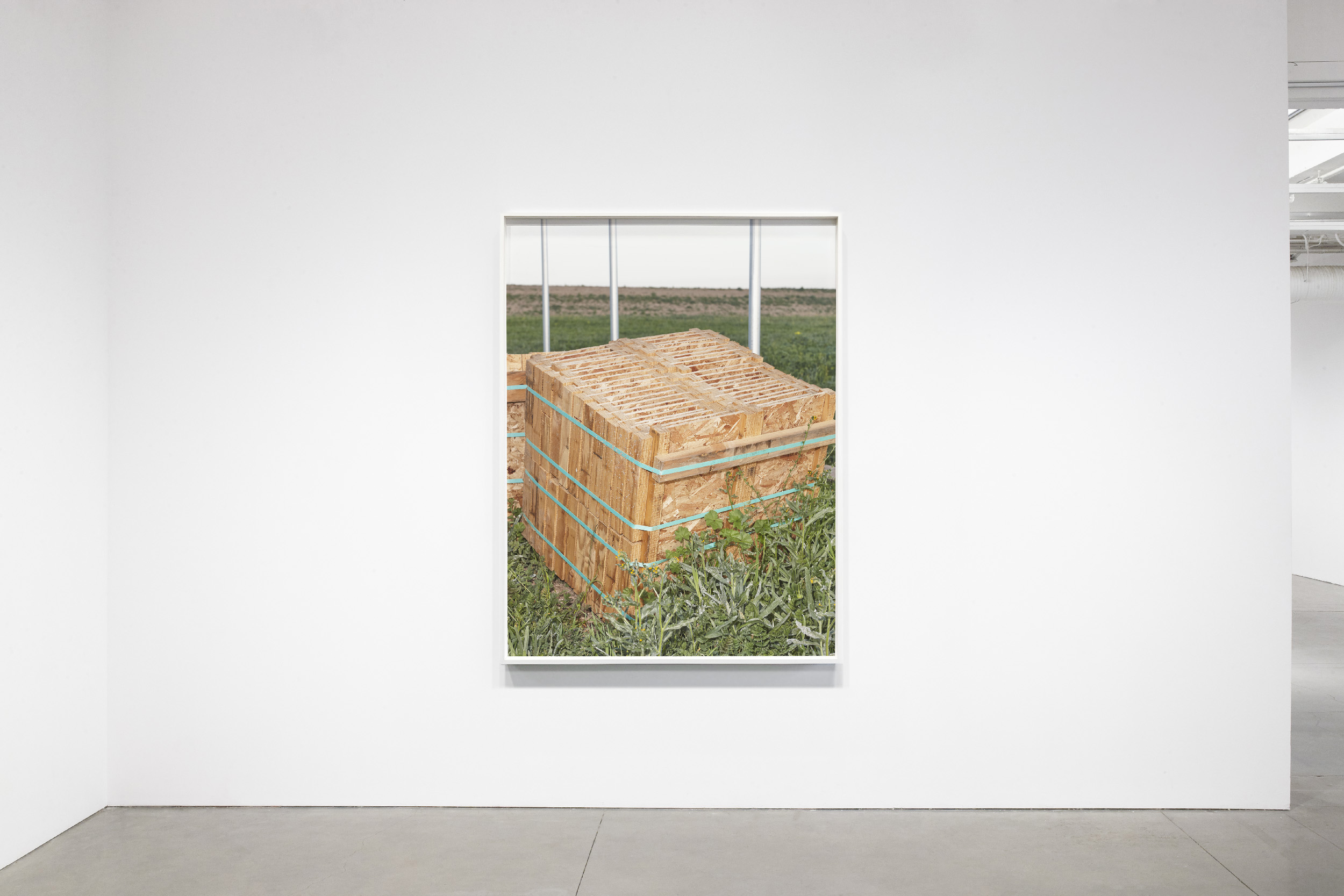 Tilted Stacks, Tracy Hills, CA, 2022. 36x48" (91.44x121.92cm) chromogenic dye coupler print mounted on dibond and framed, edition of 5. From the series: Tracy Hills (2021-2024).