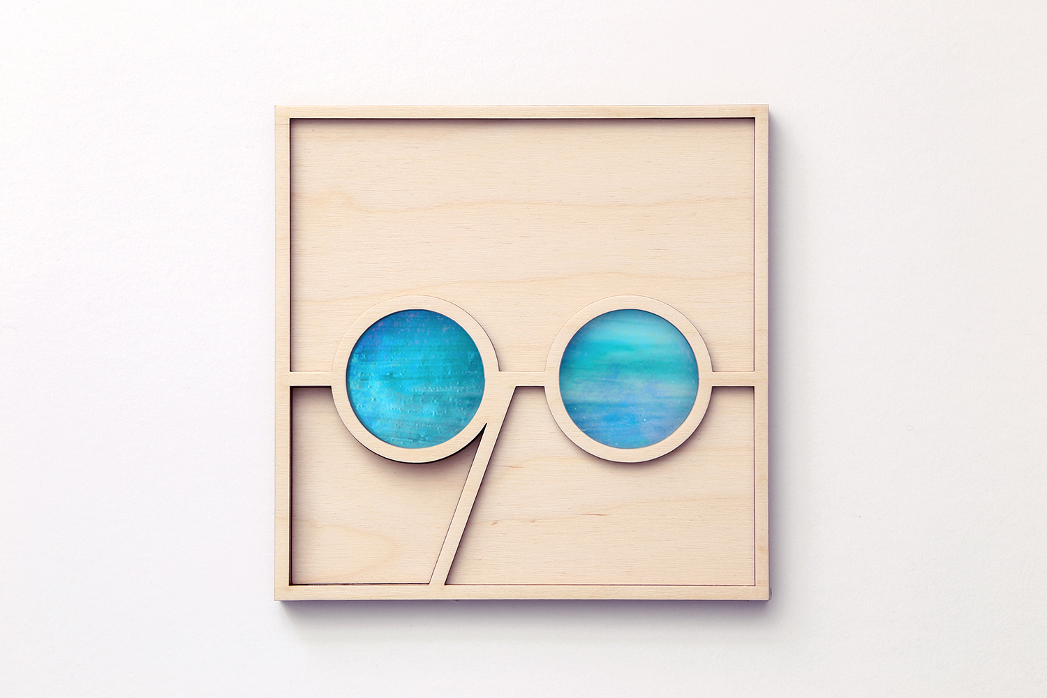 'Imagine' by John Lennon Secret 7" cover - Stained glass and laser cut birch ply  Sold in aid of Amnesty International UK