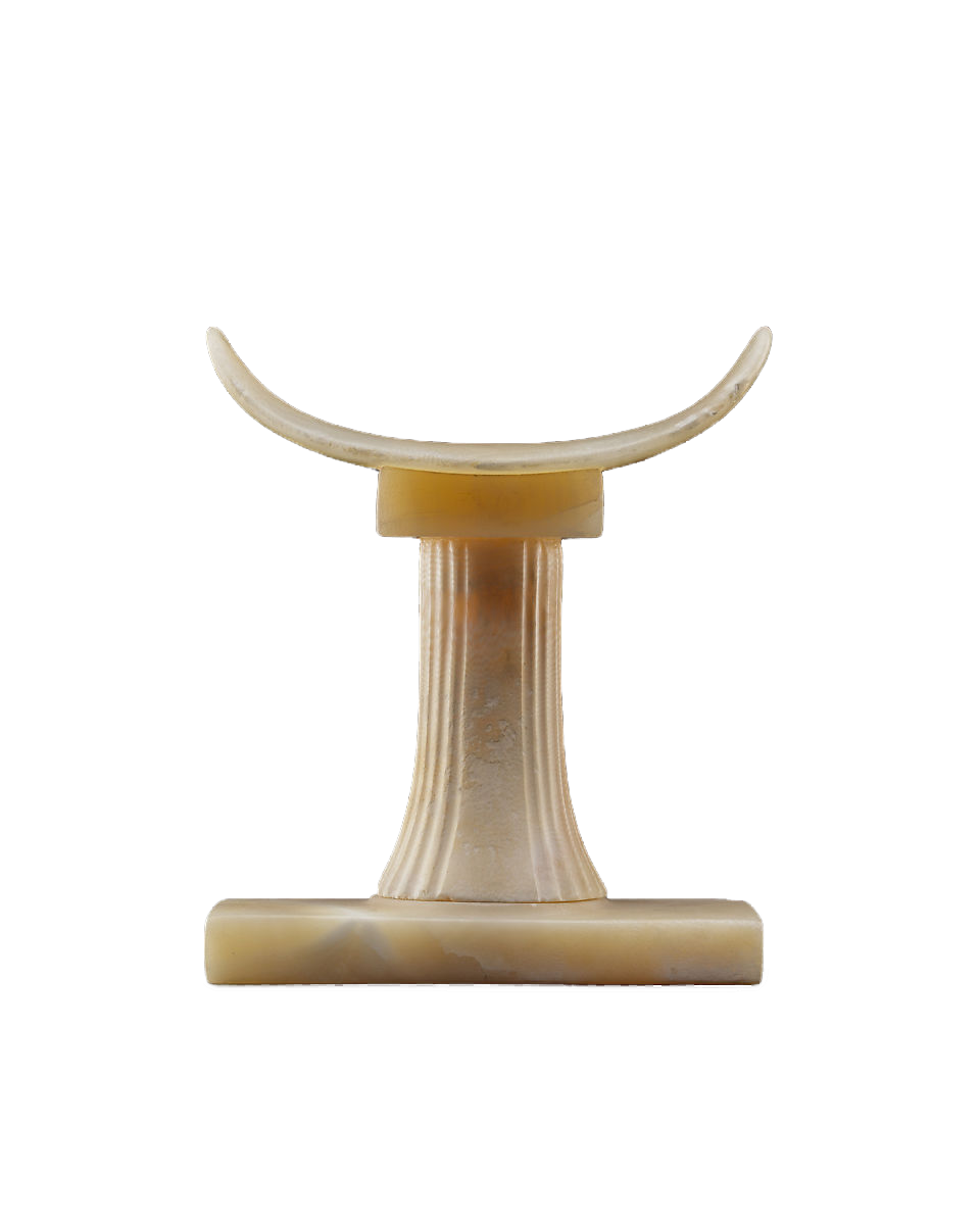 Headrest of Khentika, Travertine, ca. 2323–2150 B.C. Old Kingdom [7]