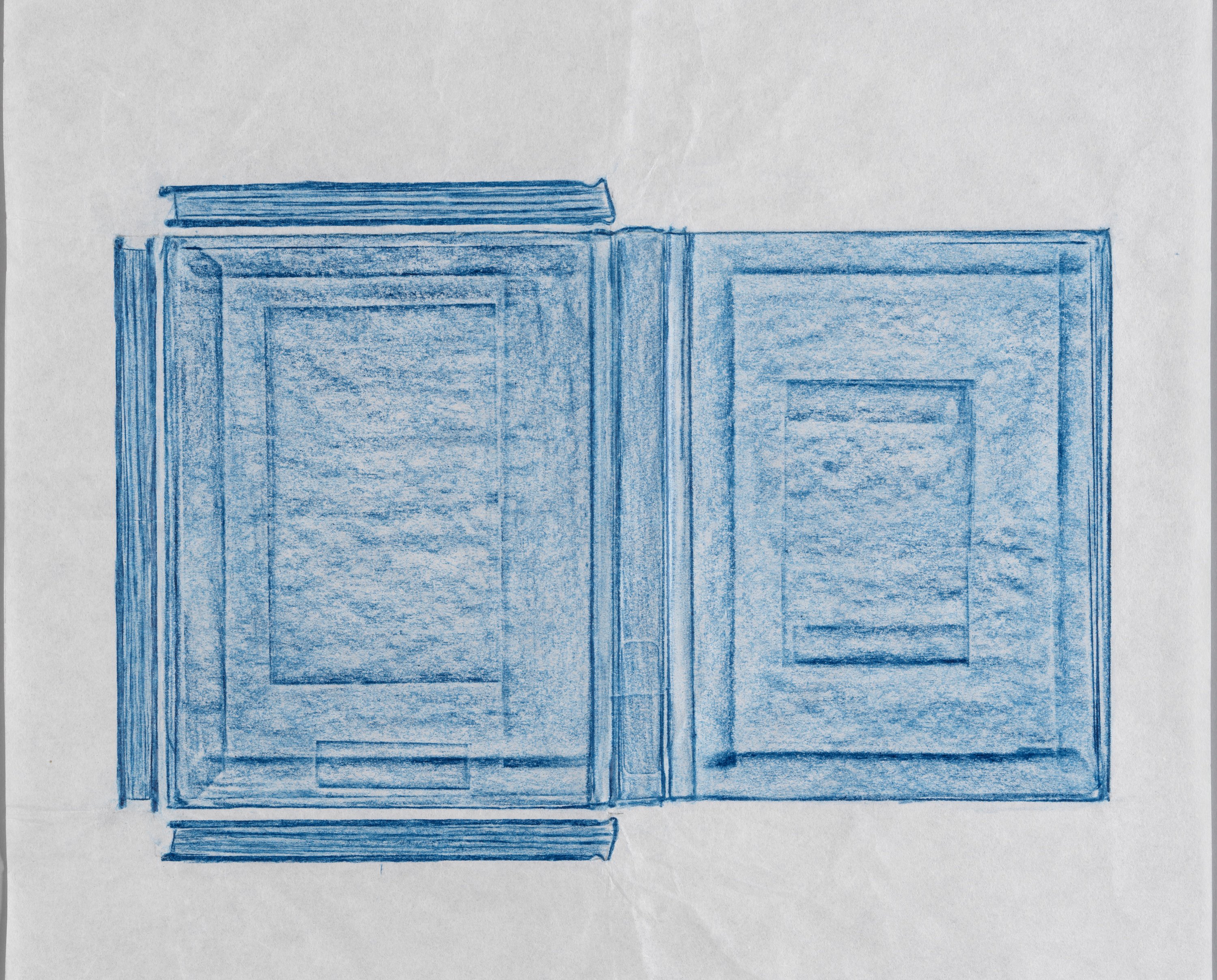 Feminism and Postfeminism. Rubbing [frottage]; encaustic and wax on paper, 14 x 16 inches