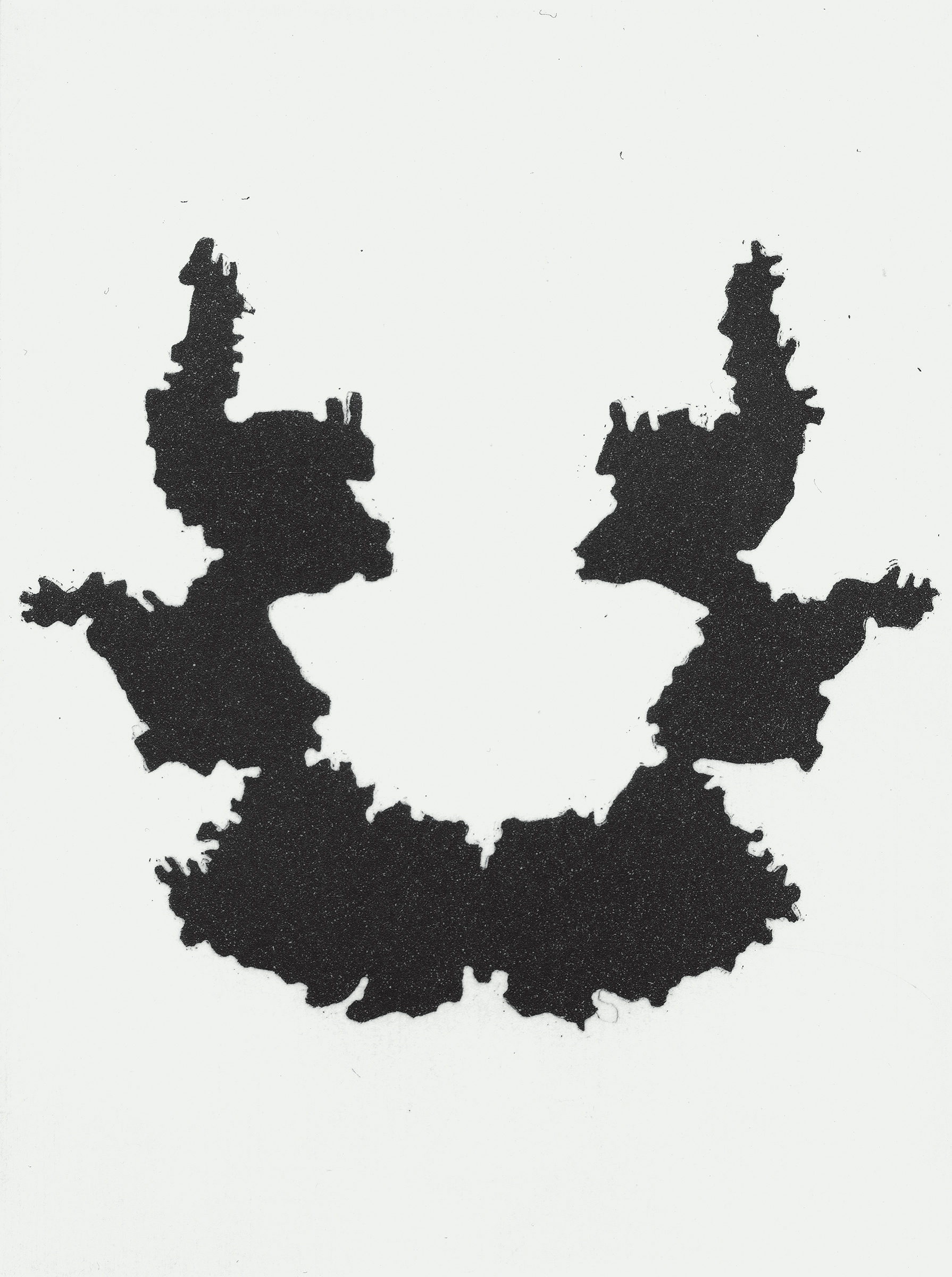 Margaret Mead's Parents' Psychological Test Results (I See Two Long Sinuous Sort Of Mythical Sea Serpent Figures), 2007. Etching; 3 x 4 inches