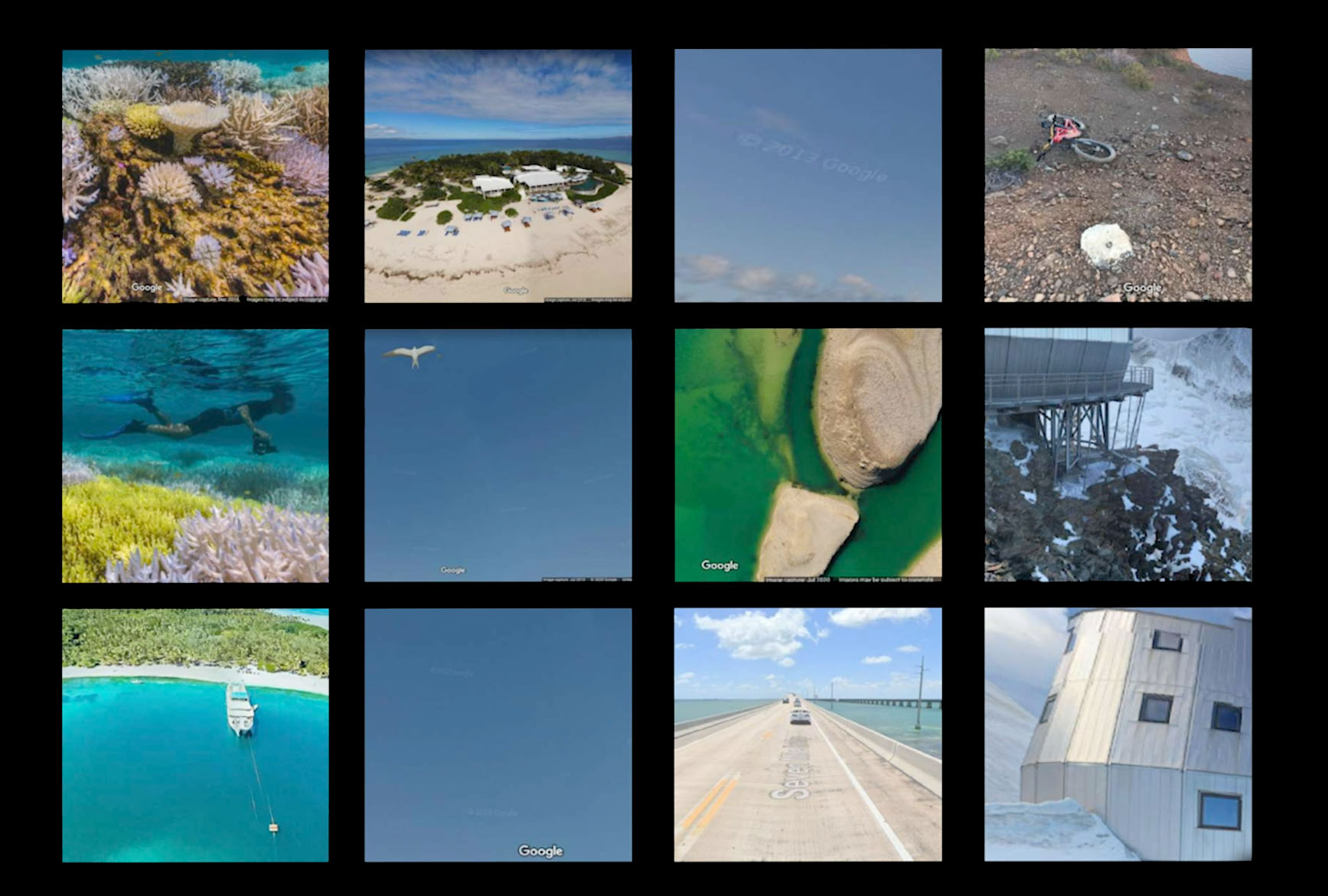 ︎ OZYMANDIAS, STILL GOOGLE MAPS, digital wandering, cropping, zooming (2020).
