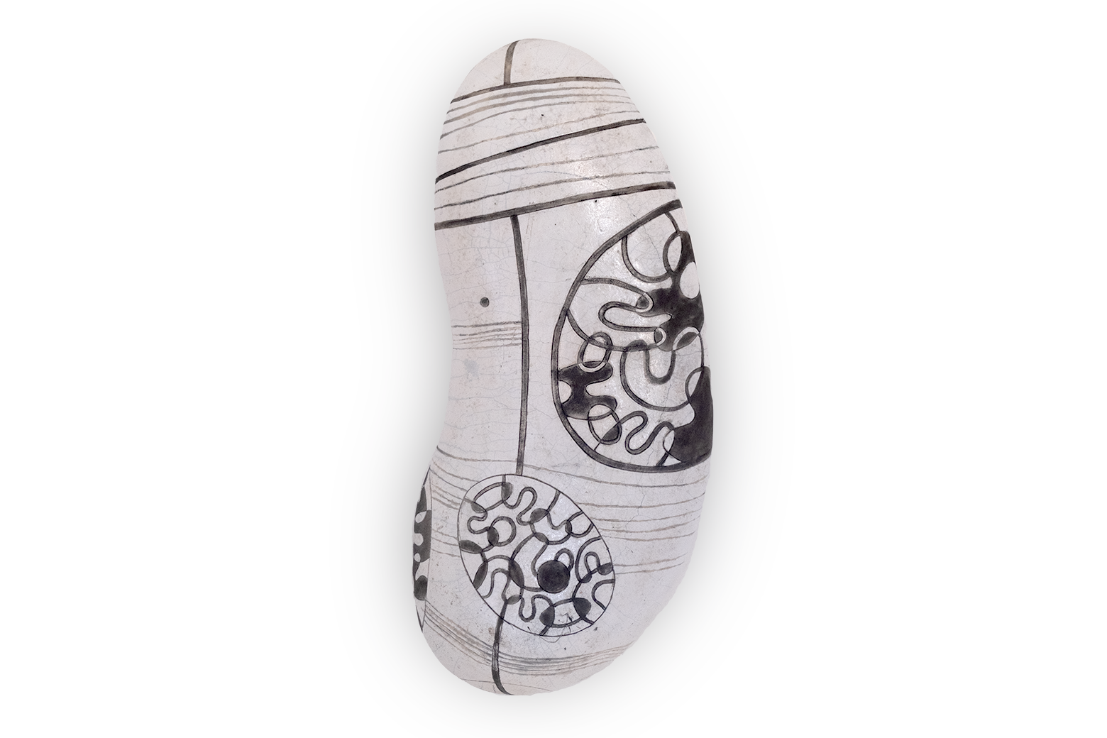 Il cugino di Morbidone (Ceramica Raku, cm 18×40×7, 2023)