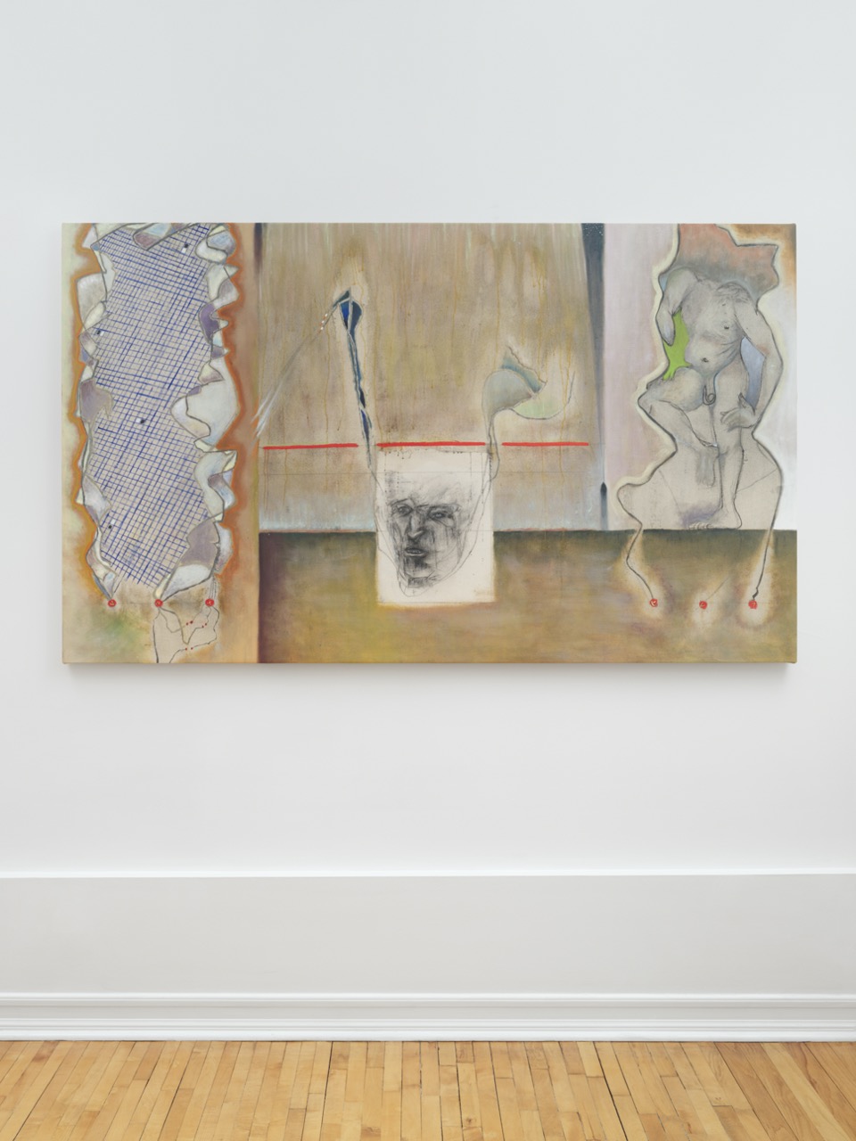 Rodrigo Echeverría: Phantom Limb Sketching for an Arm, 2024 Oil on canvas 47 1/4 x 74 3/4 in 120 x 190 cm