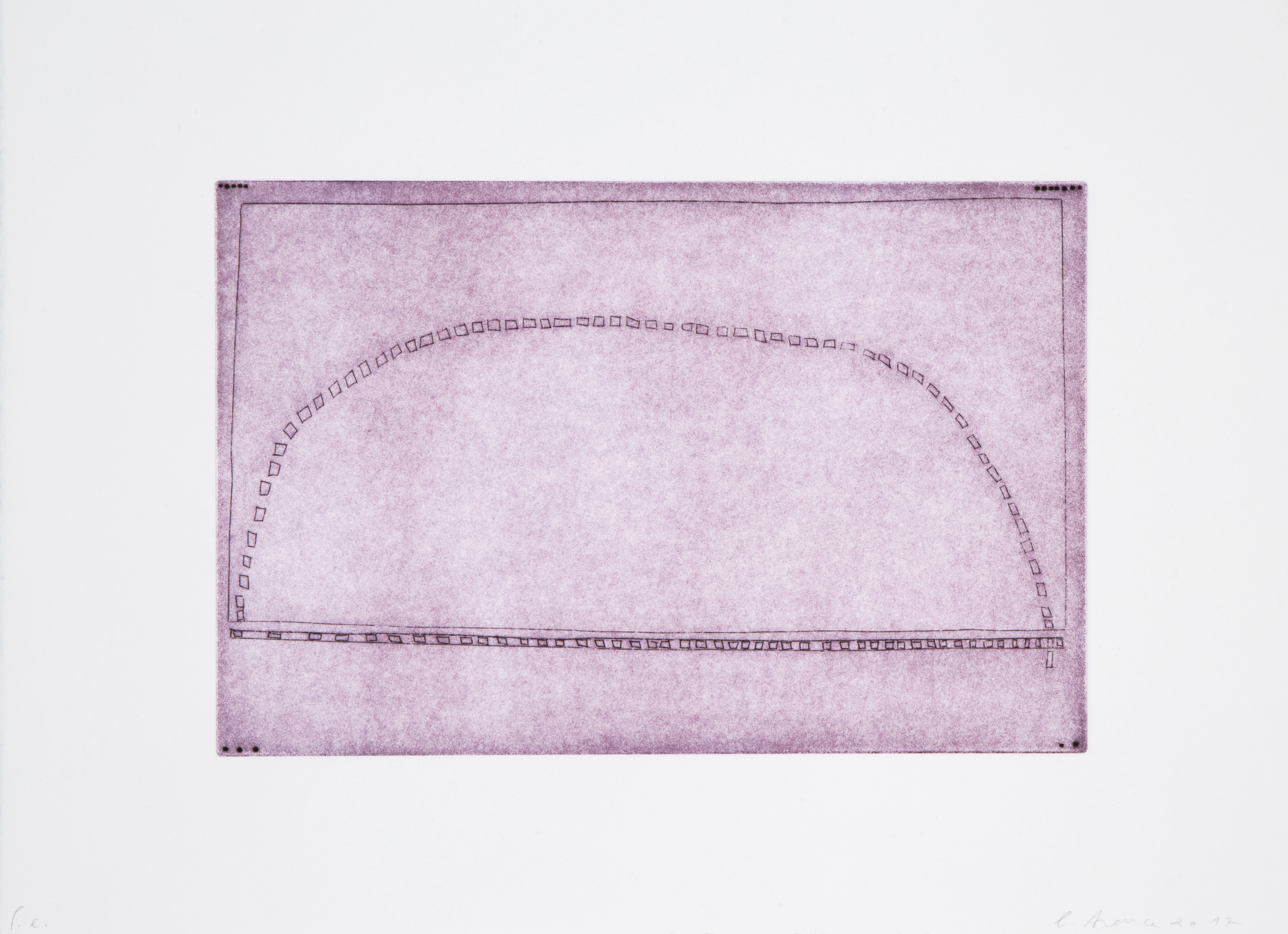 Untitled, 2017, aquatint, drypoint and punches on copper, printed on Somerset white paper, unique print, 28 x 38 cm