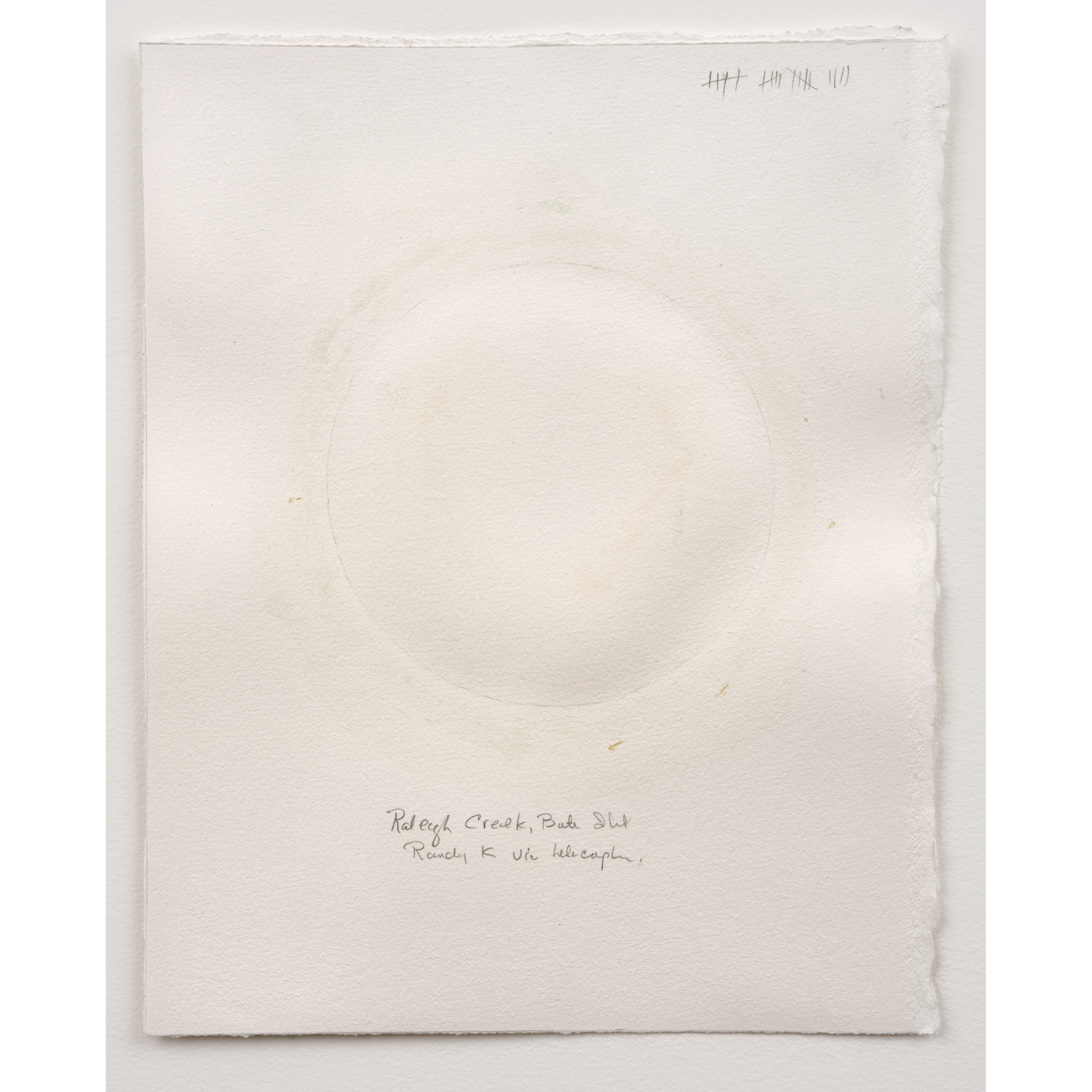 Judith Williams, Raleigh Creek, 2010. 35 x 27 cm / 13 1/2 x 10 3/4 in. Creek water on paper (19 layers). Collected by Randy Kelloran by helicopter.