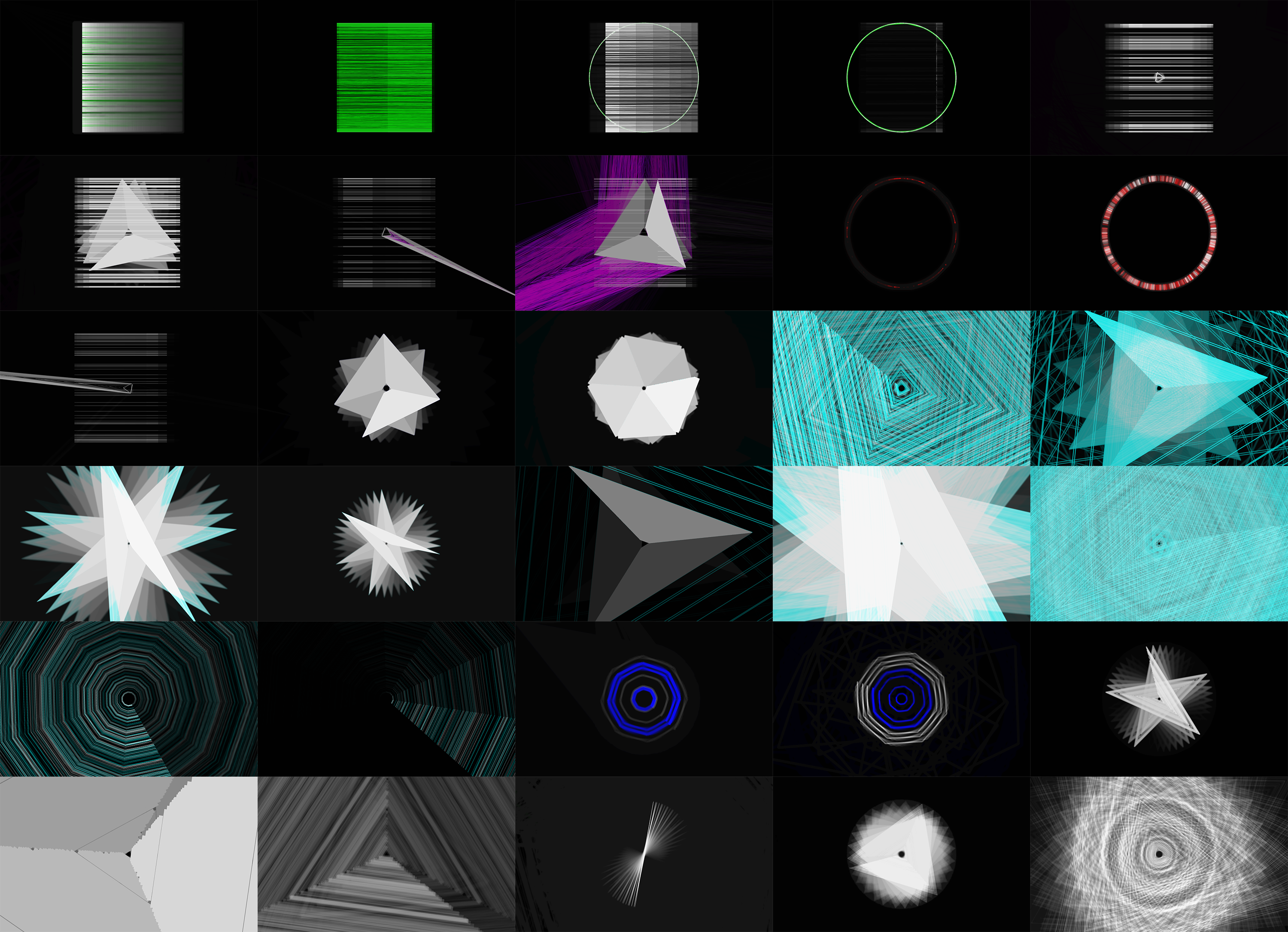 Raw image outpouts from the Processing patch.