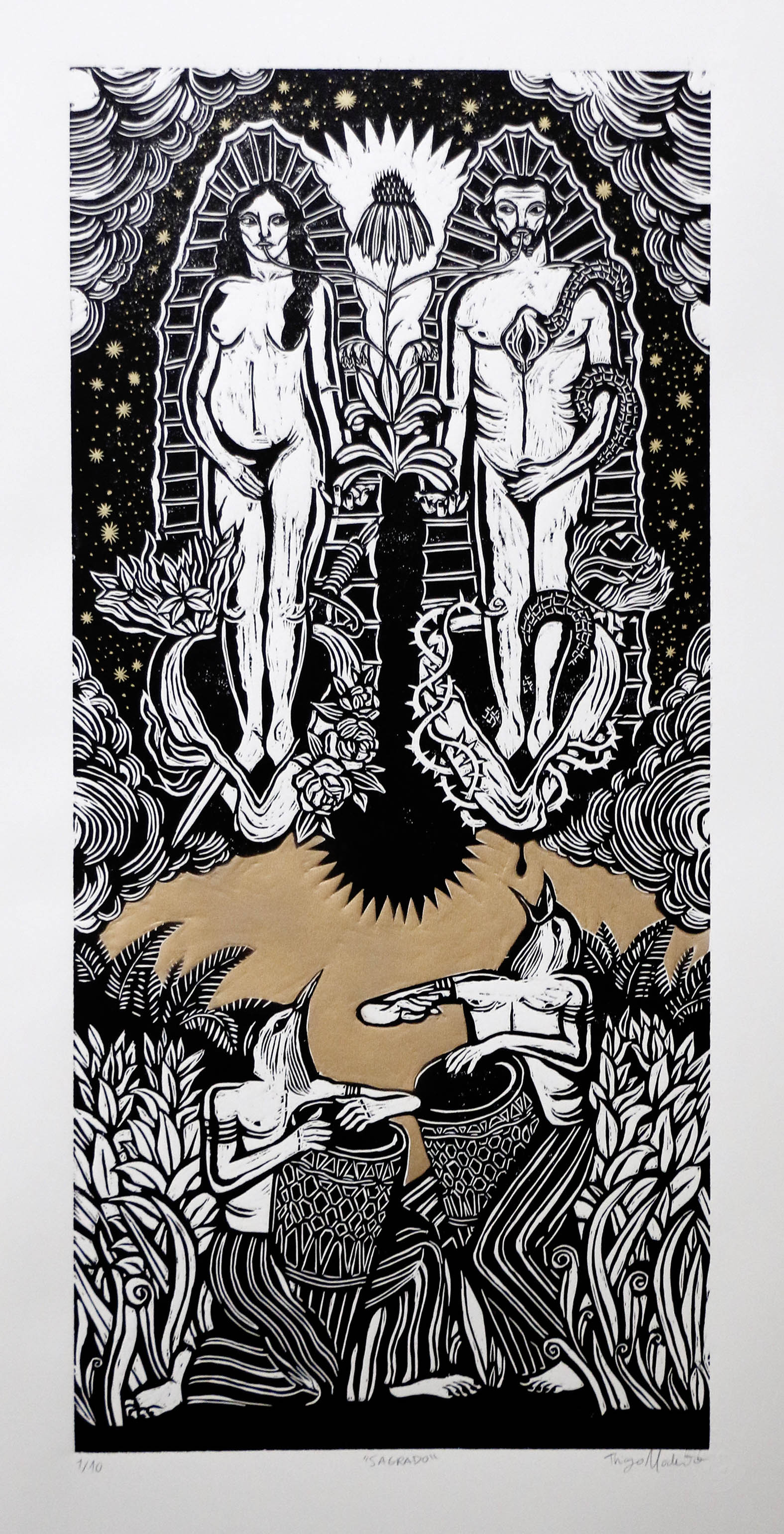 Sagrado | 48x92cm | 2020 | Xilogravura