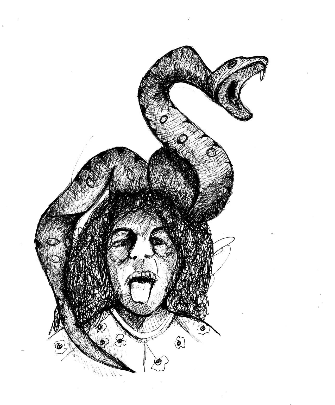 16 novembre-tirer la langue,2020,encre de chine,22x17cm