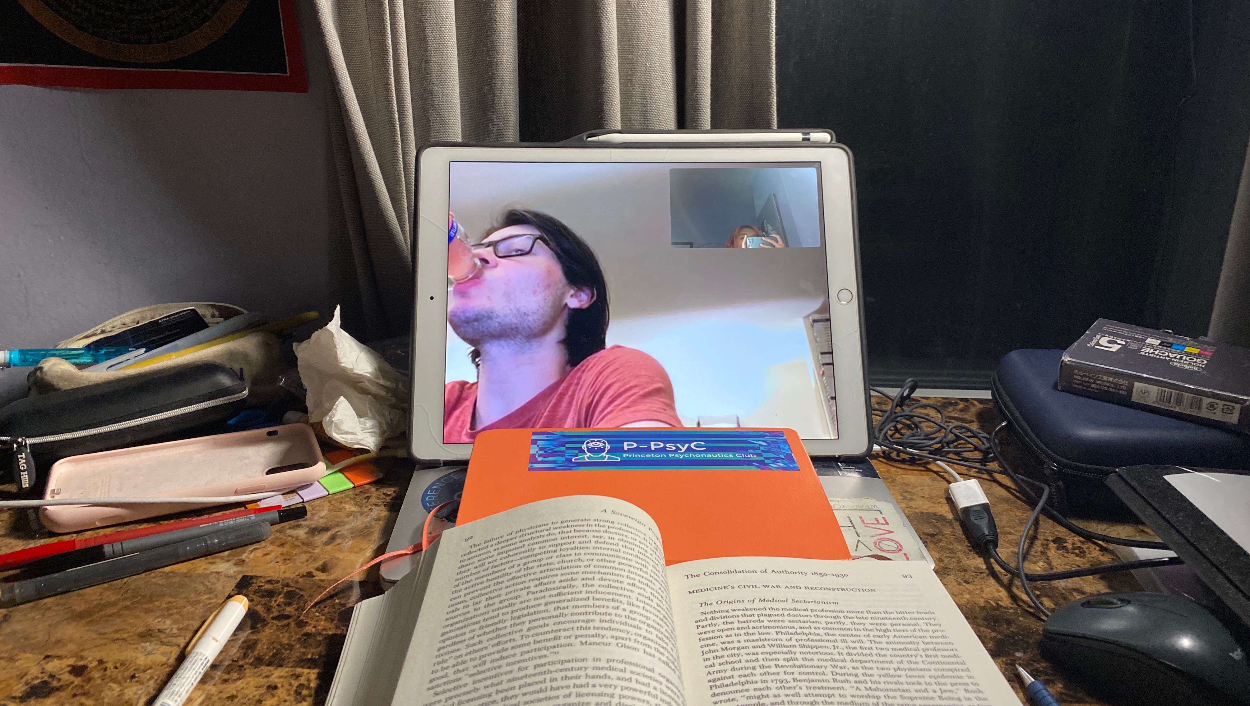 reading while Elie prepared for his midterm at 2am