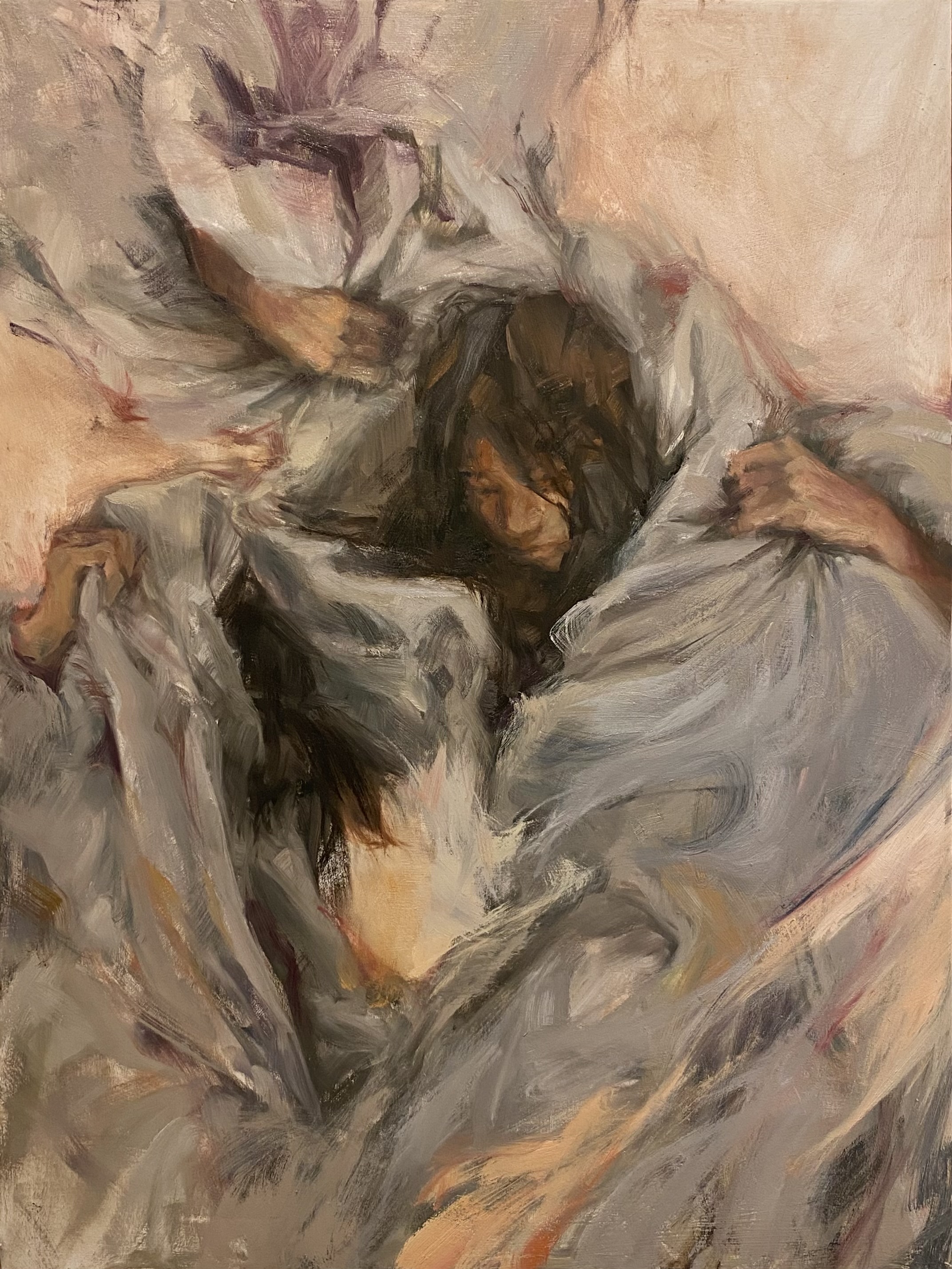 en suspens, 2025oil on MDF80 x 60 cm