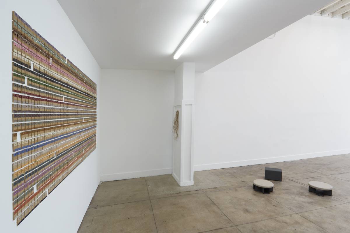 a shape made through its unravelingInstallation viewOchi Projects, Los Angeles