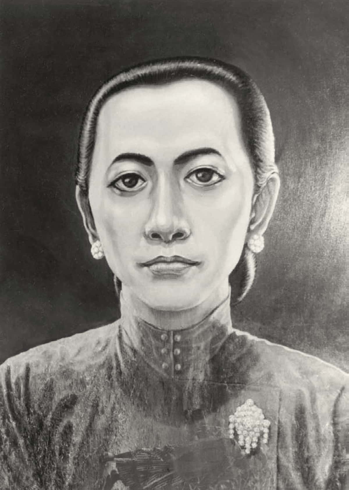 Portrait of Raden Ayu Serang (Nyi Ageng Serang, c. 1762–1855), by Anyool Subroto, New Art Movement, Bandung, 1976.