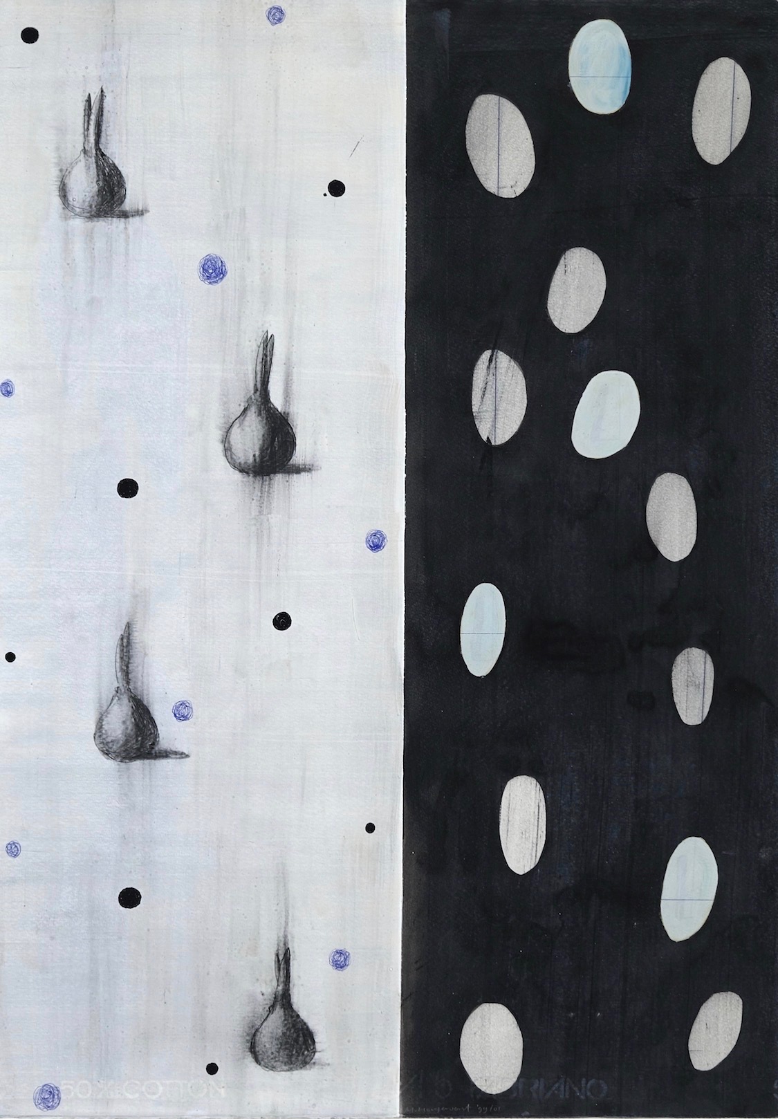 Untitled 1999, mixed media on paper, 64 x 45 cm