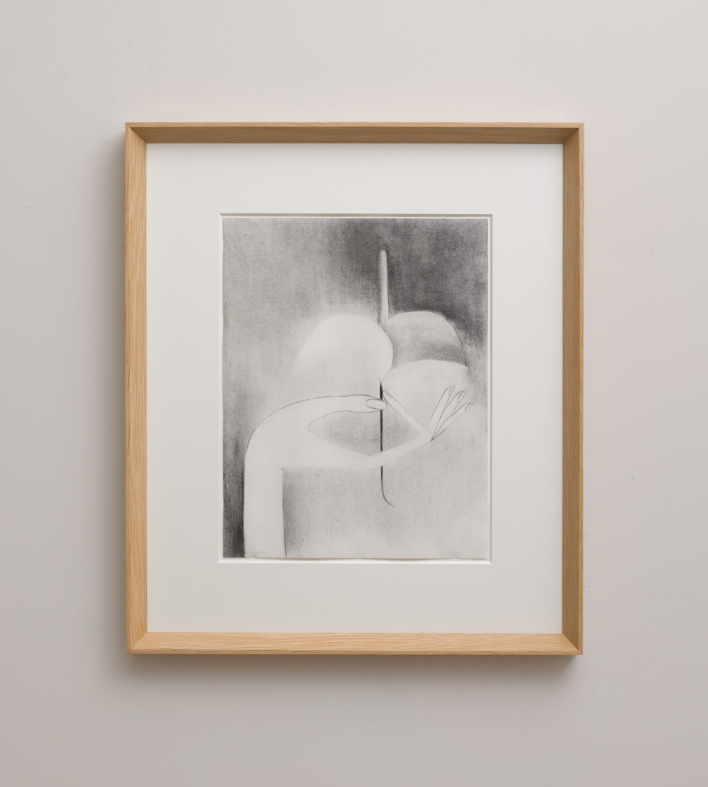 Hand with Flower, 2016, charcoal on paper, 35.5x27.9 cm