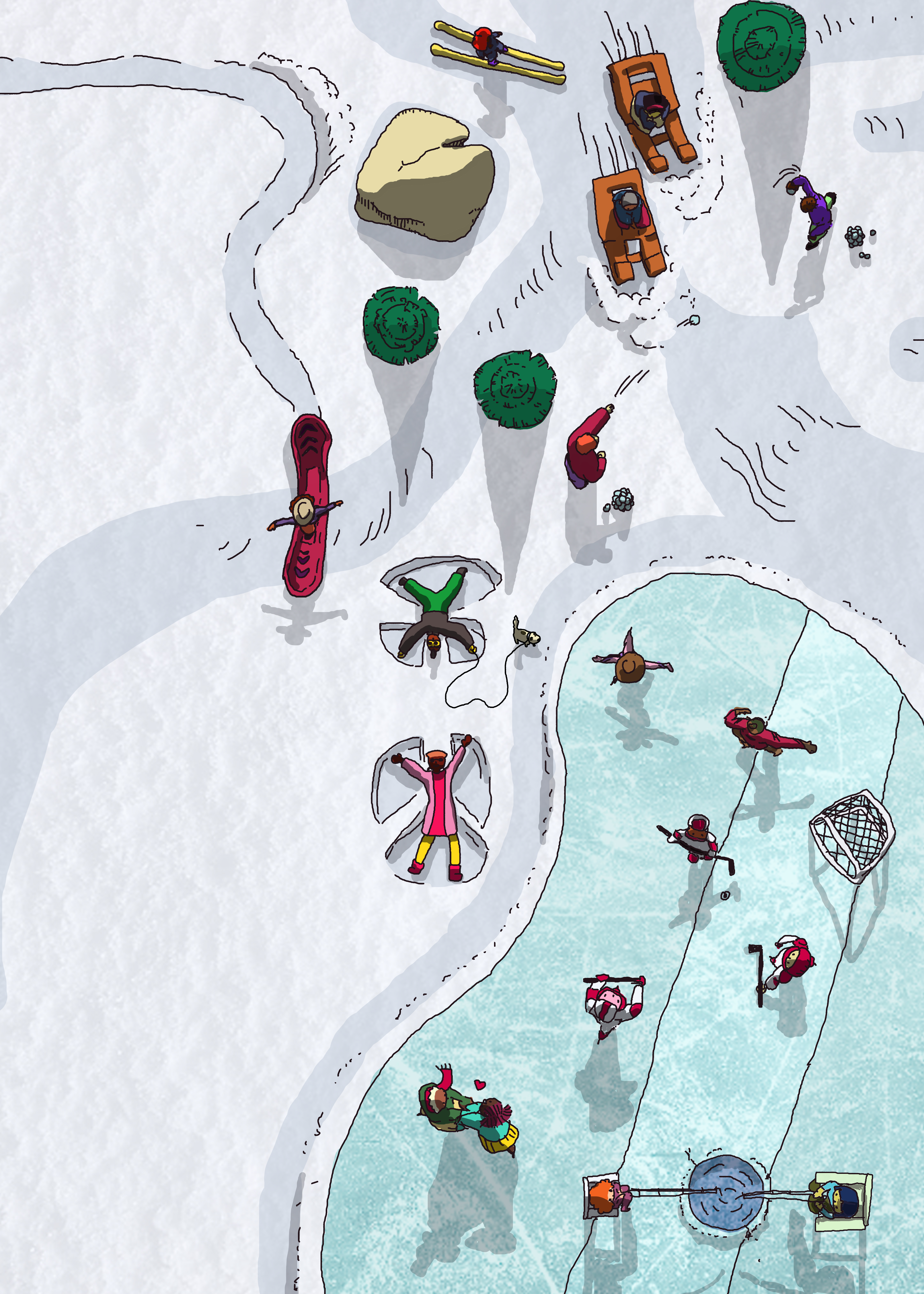 Cover Art for KCSB-FM Winter Program Guide