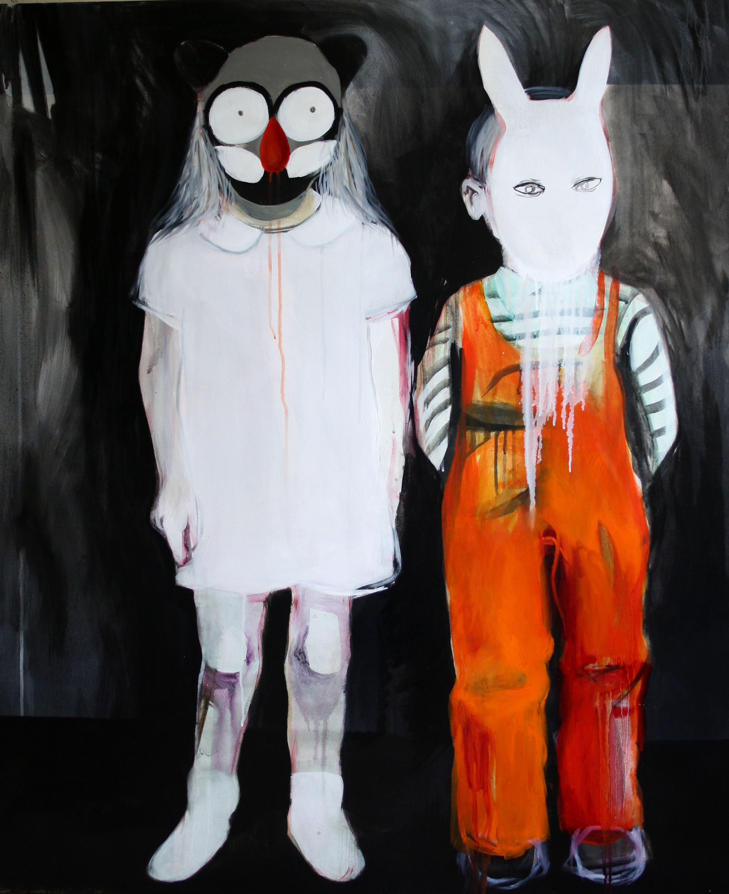 Mask, acrylic and oil on canvas, 120/100 cm