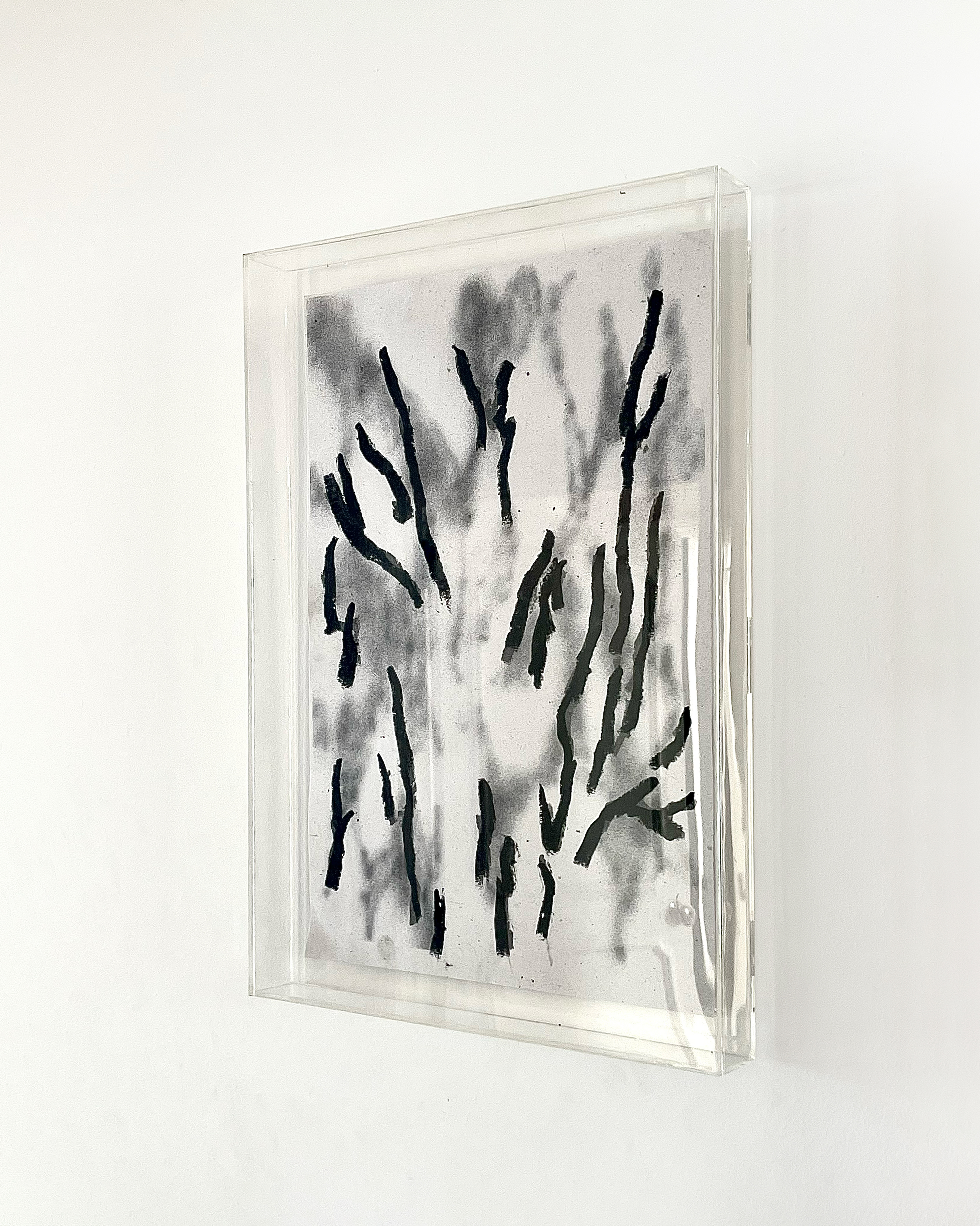 Untitled. 2022, Airbrush and oil stick on paper. 35 × 46 cm