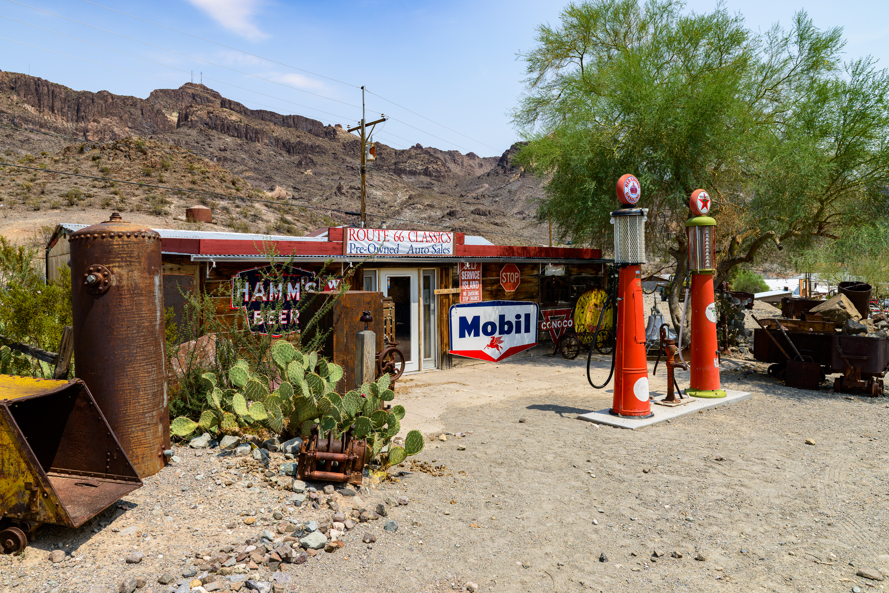 Oatman, ancienne ville minière (or). Arizona, Comté de Mohave, traversé par la route 66.