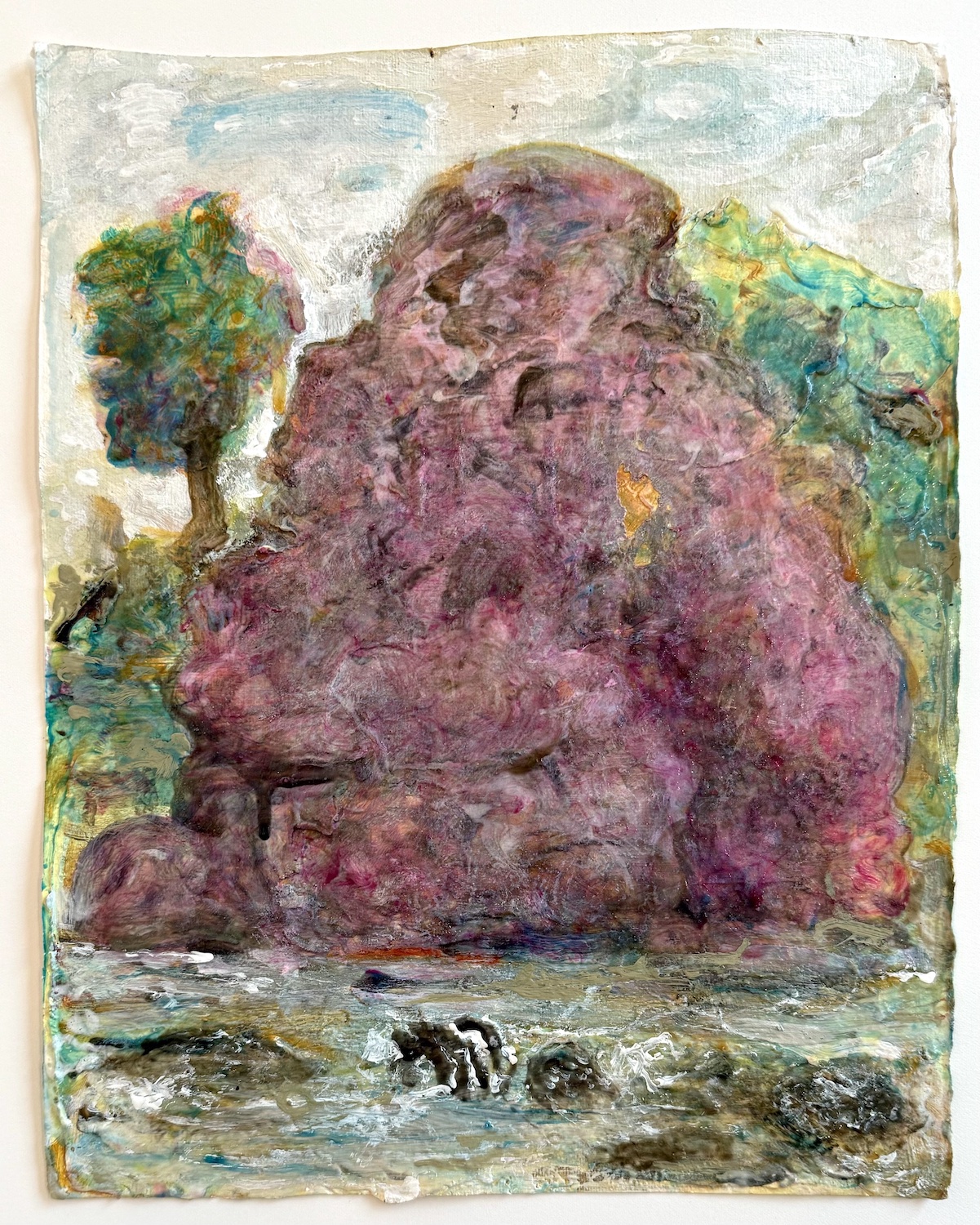 Laughing Buddha, By The River, 2021, 14 5/8 x 10 3/4 in.