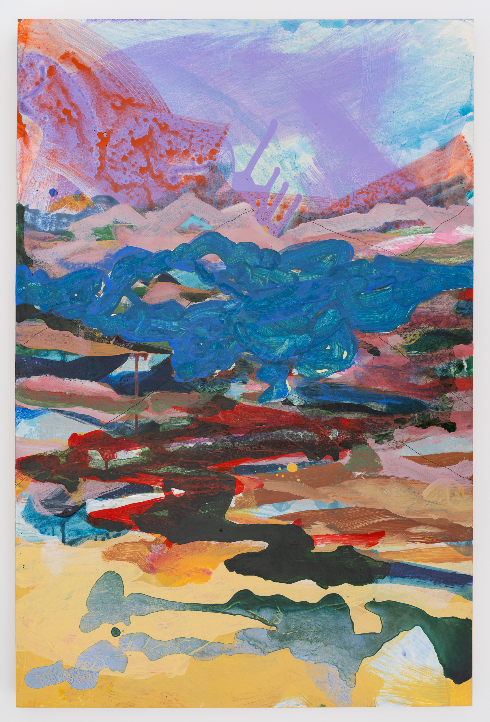 Waver Down Valley, 2023, acrylic and ink on panel, 36 x 24 inches