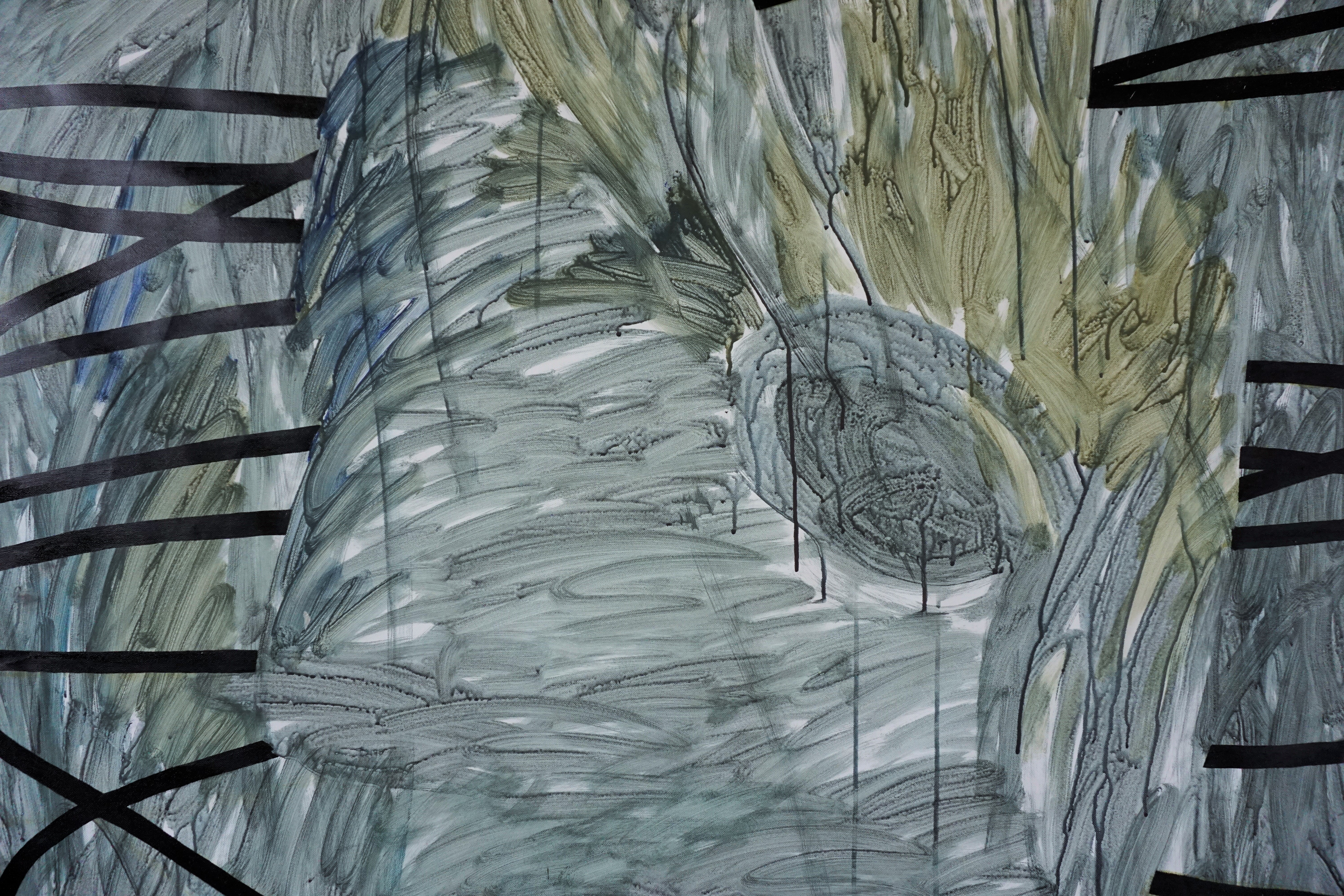 (Detail) "How to stop being a human" (2021), oil and acrylic on canvas