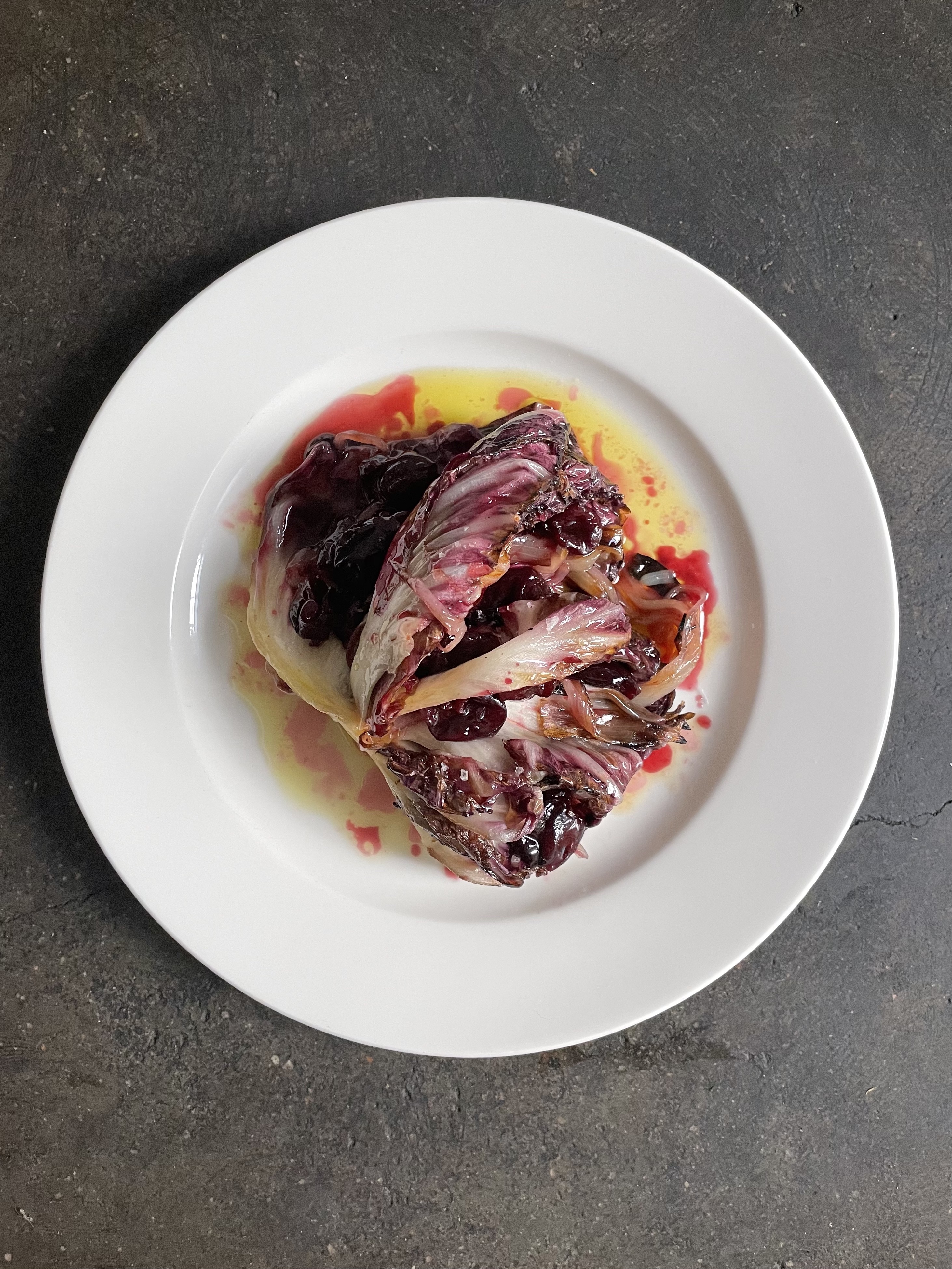 RADICCHIO, SHALLOTS, SOUR CHERRY