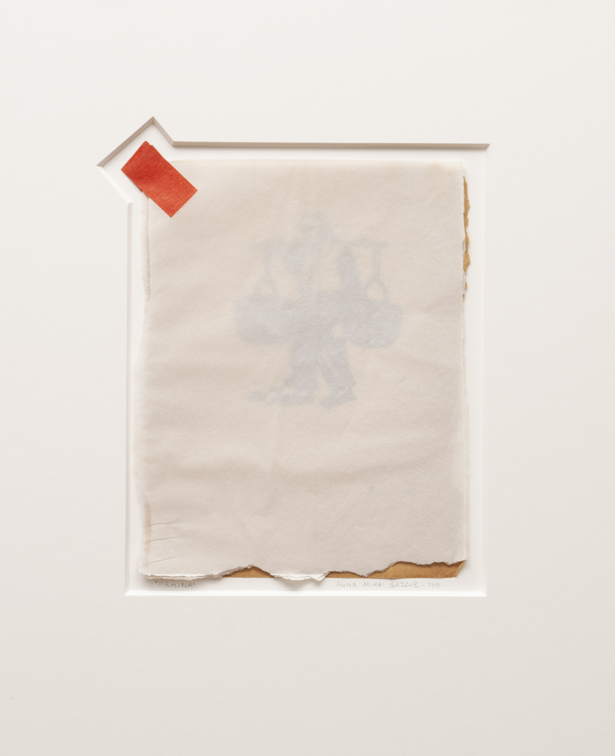 Collage, and graphite on paper. 12” x 9”