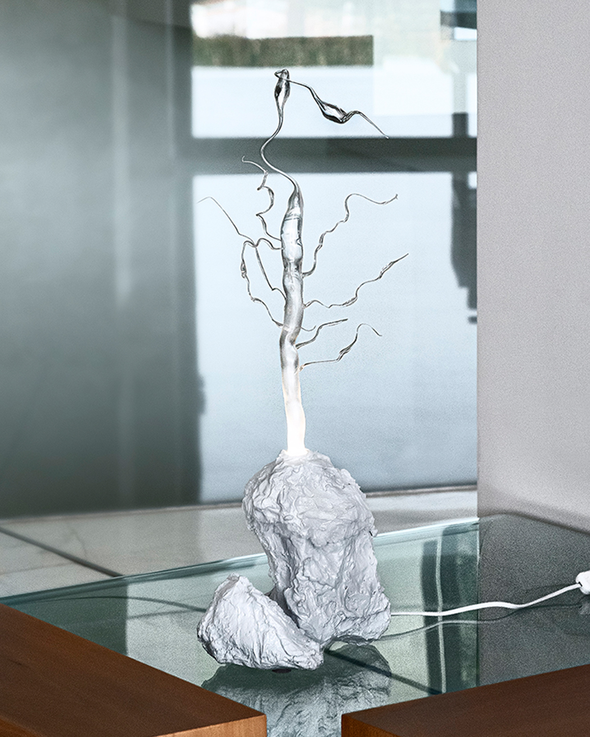 Cestum Veneris III (Cinturón de Venus II) installed on a private home, Sant Feliu de Guíxols, made with blown glass from Plaja Studio