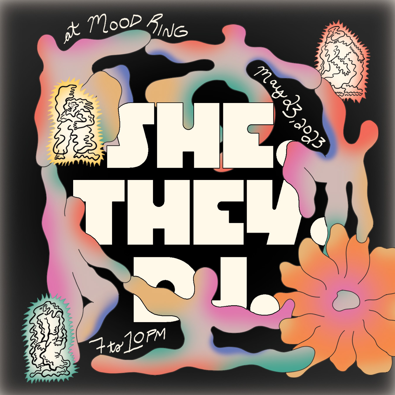 She.They.DJ. Party Flyer 1/6, 2023, Digital