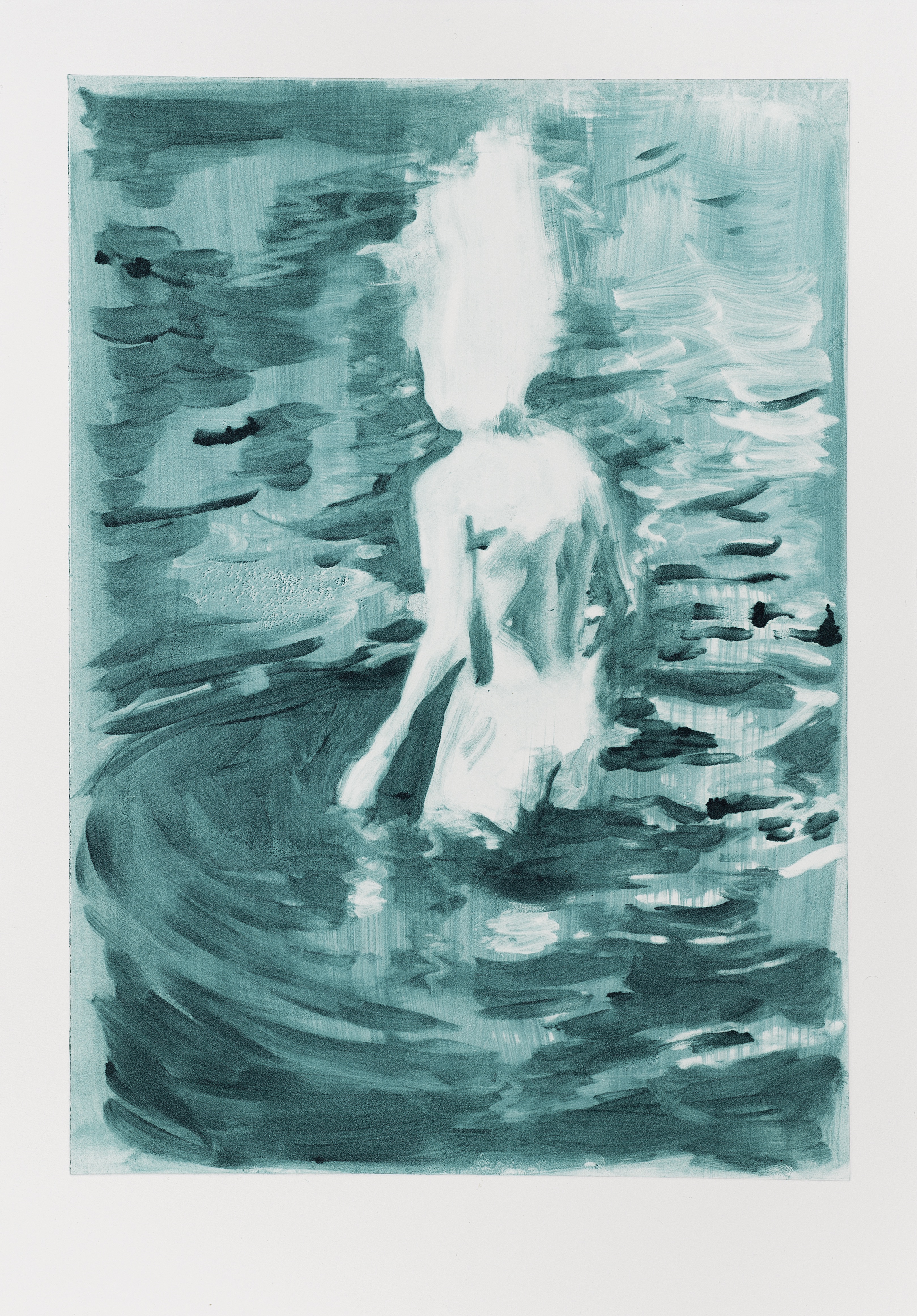 Swimmer I, 2020. Monotype print on paper, 21 x 32cm 