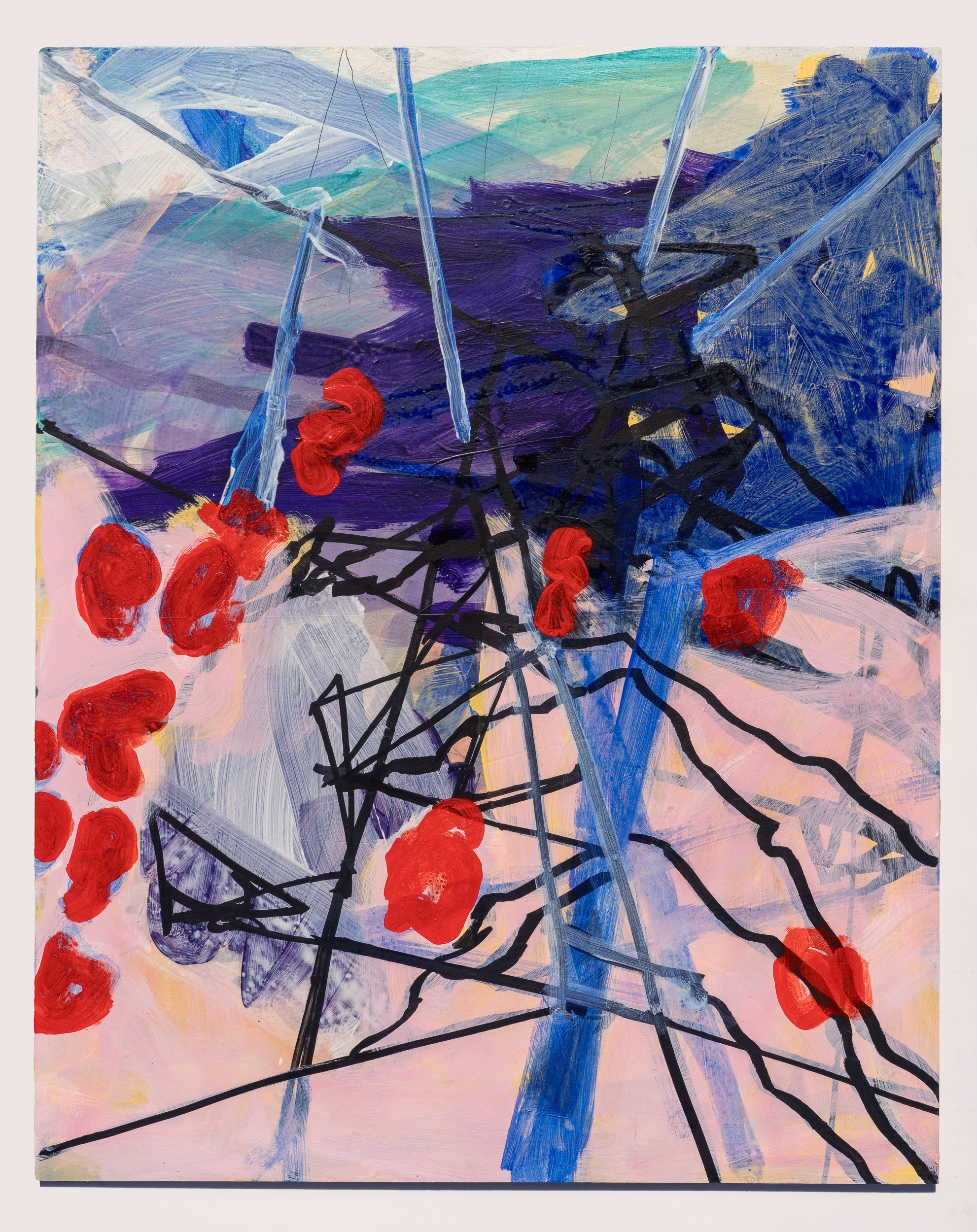 2025, acrylic and ink on panel, 30 x 24 inches