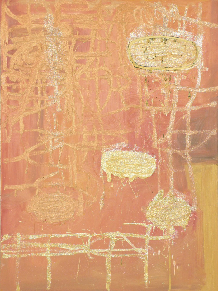  Halo 48, 2007, oil on canvas with crystallina powder, 48x36in